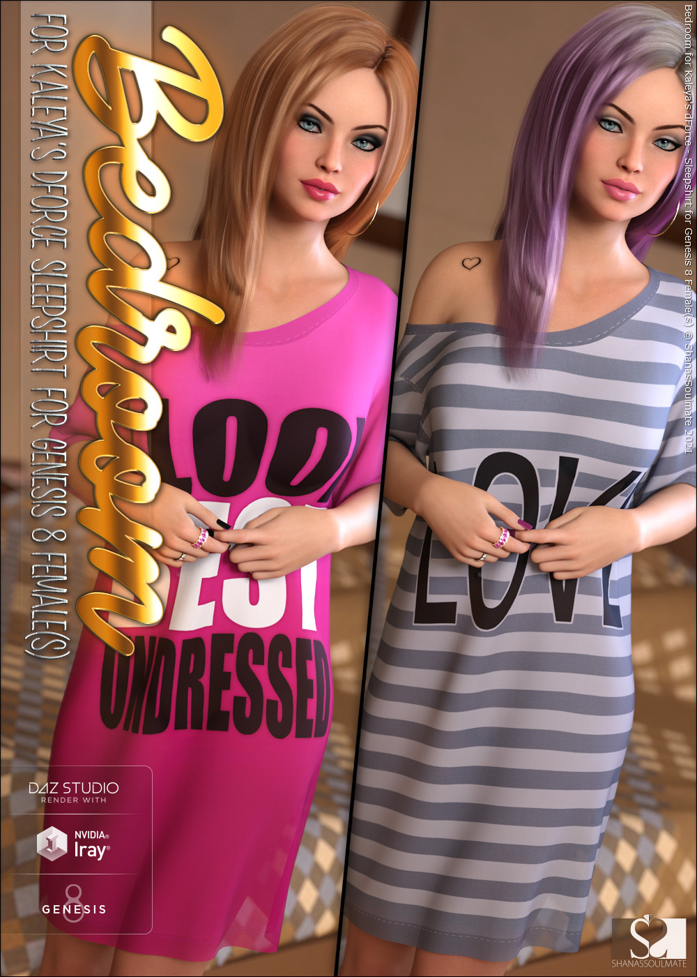 Bedroom for dForce - Sleepshirt for Genesis 8 Female(s) by N/A