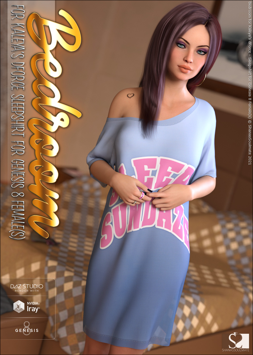 Bedroom for dForce - Sleepshirt for Genesis 8 Female(s) by N/A