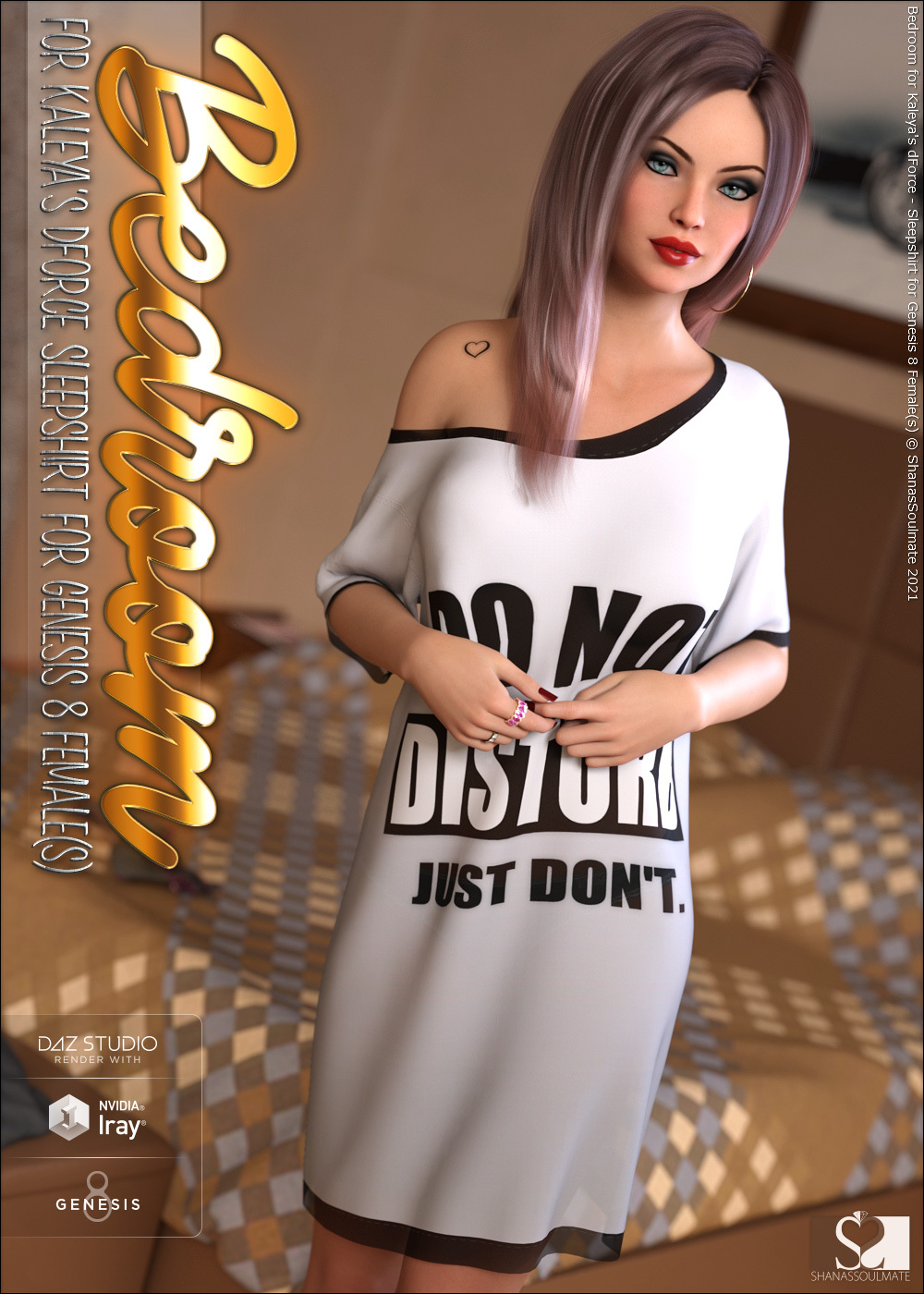 Bedroom for dForce - Sleepshirt for Genesis 8 Female(s) by N/A