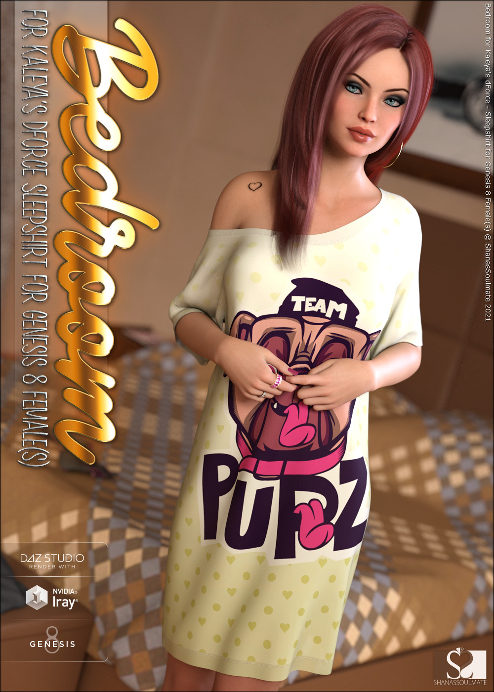 Bedroom for dForce - Sleepshirt for Genesis 8 Female(s) by N/A