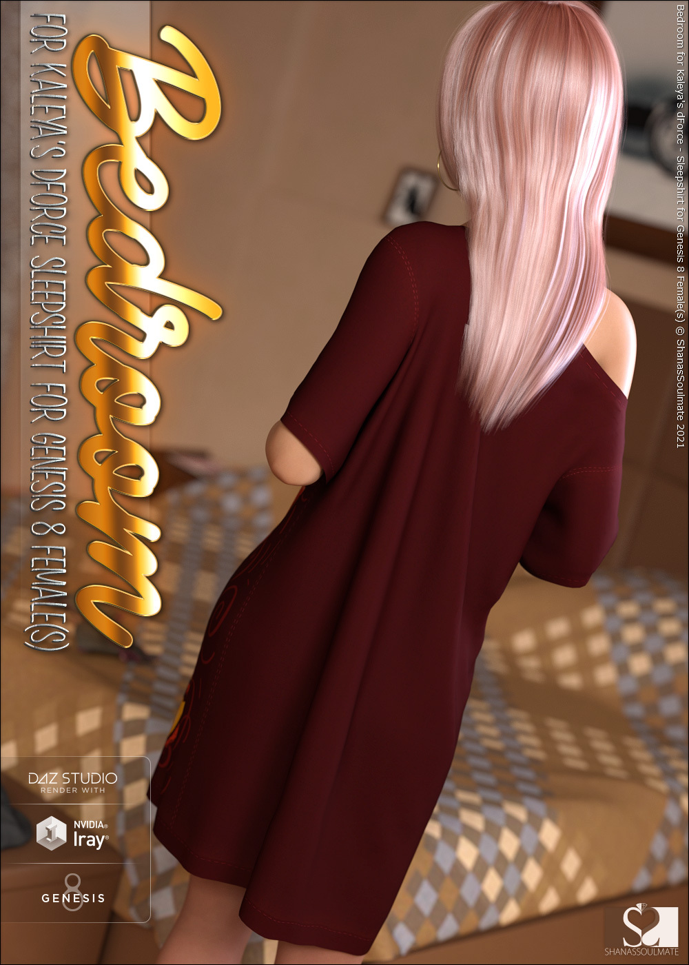 Bedroom for dForce - Sleepshirt for Genesis 8 Female(s) by N/A