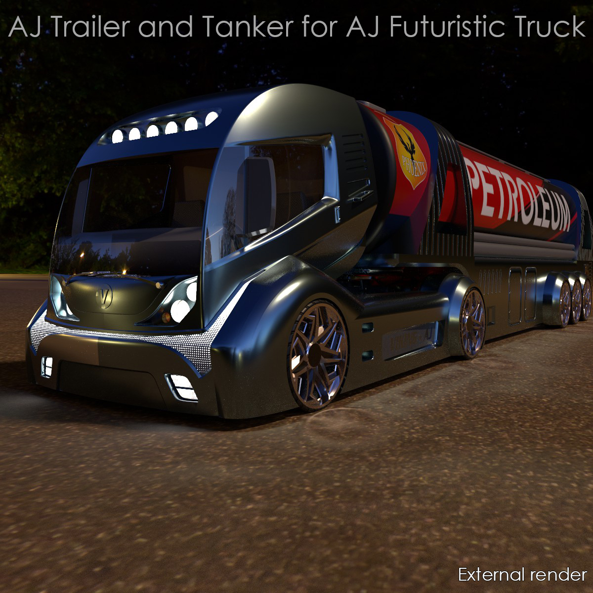 AJ Trailer and Tanker for Futuristic Truck by N/A