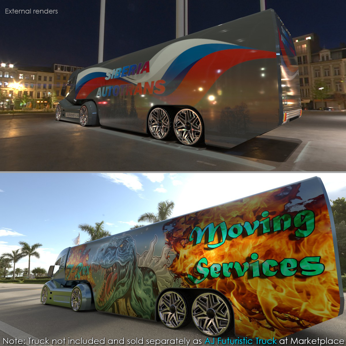 AJ Trailer and Tanker for Futuristic Truck by N/A
