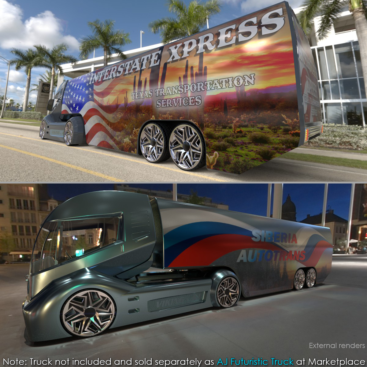 AJ Trailer and Tanker for Futuristic Truck by N/A