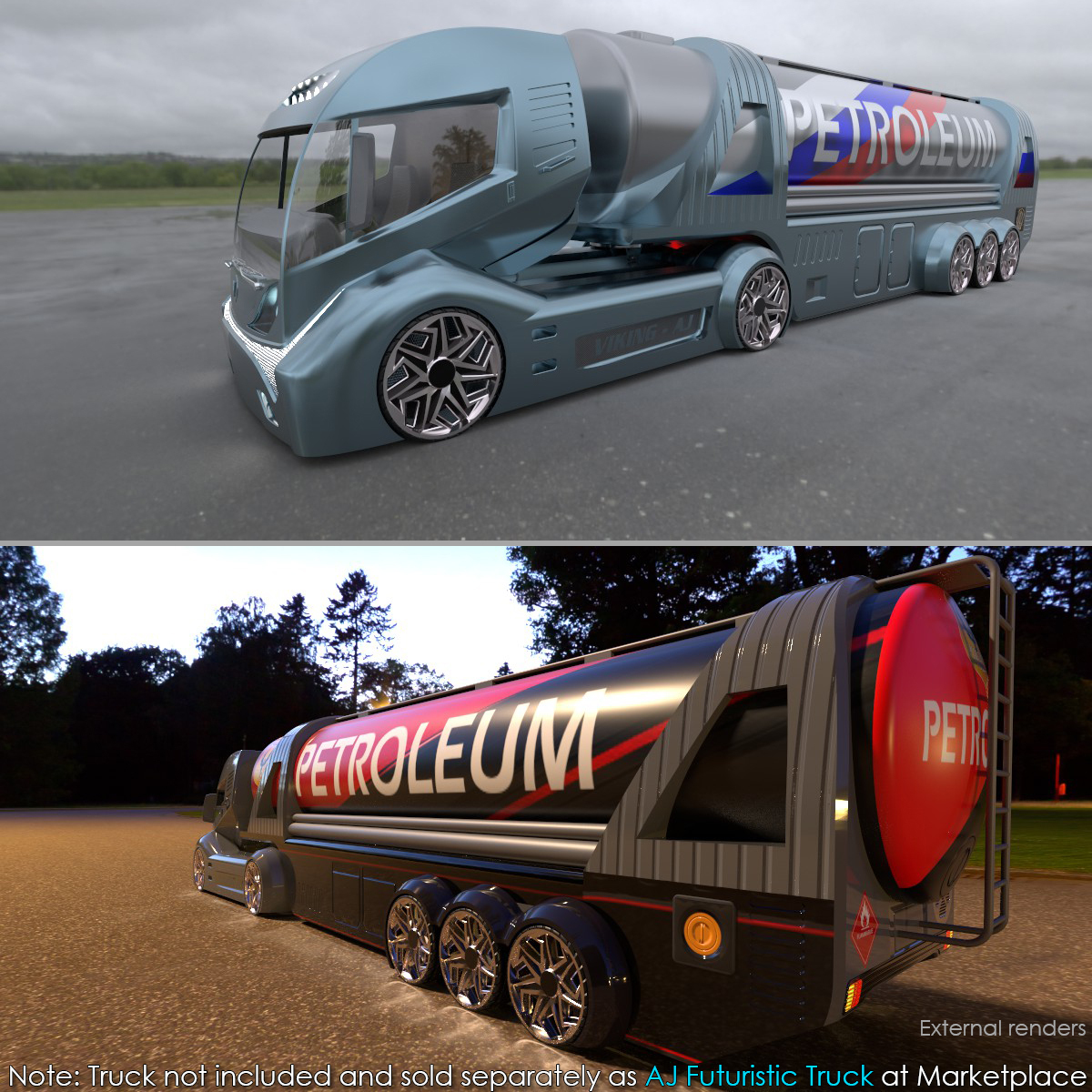 AJ Trailer and Tanker for Futuristic Truck by N/A