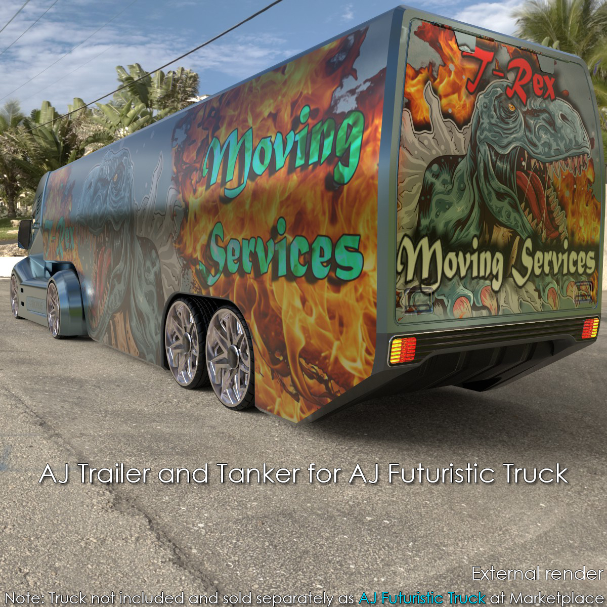 AJ Trailer and Tanker for Futuristic Truck by N/A