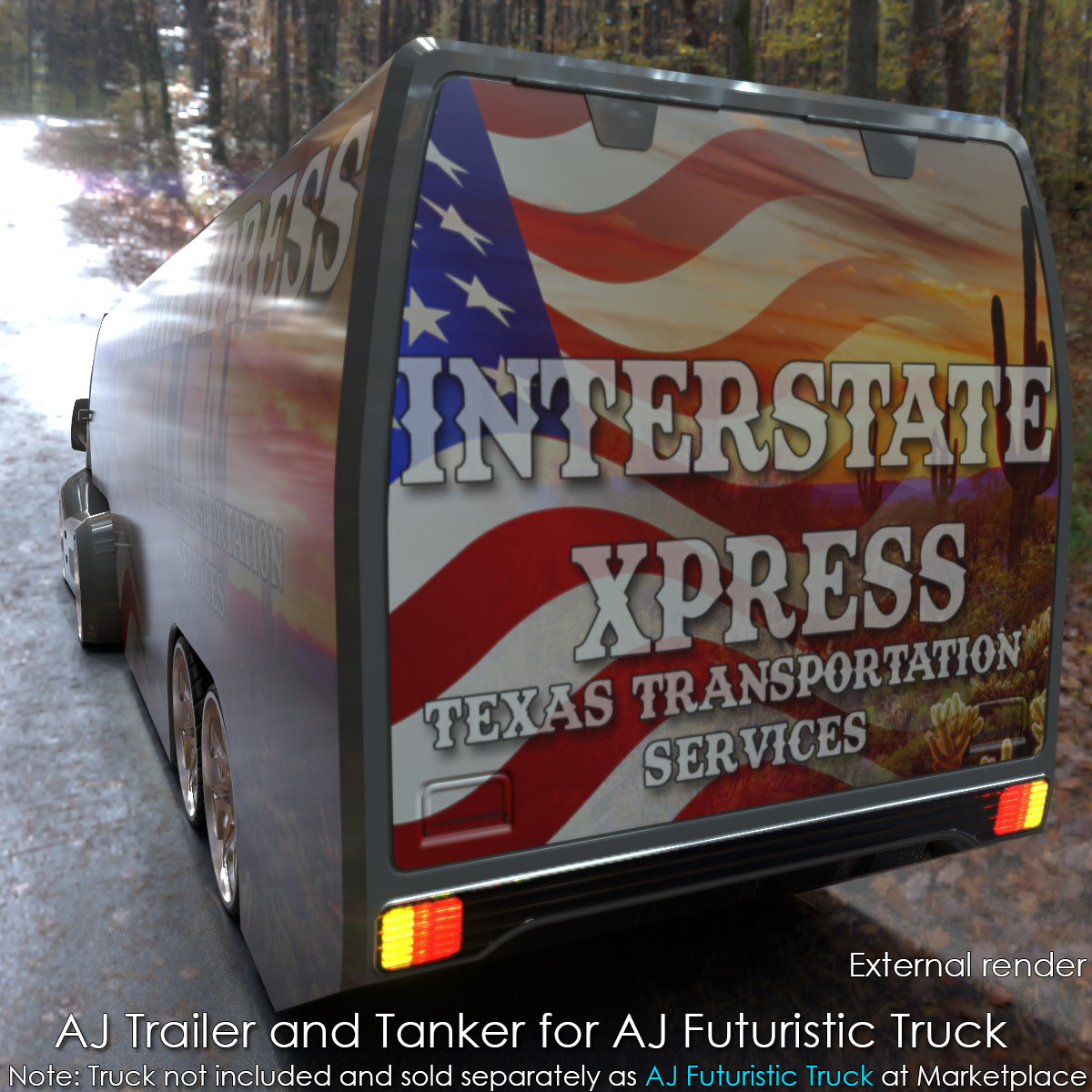 AJ Trailer and Tanker for Futuristic Truck by N/A