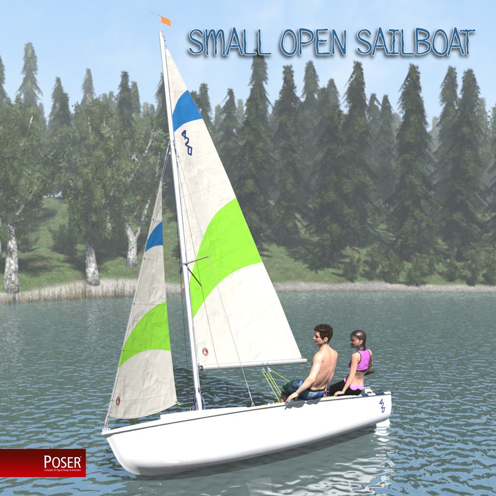Small open sailboat for Poser by N/A