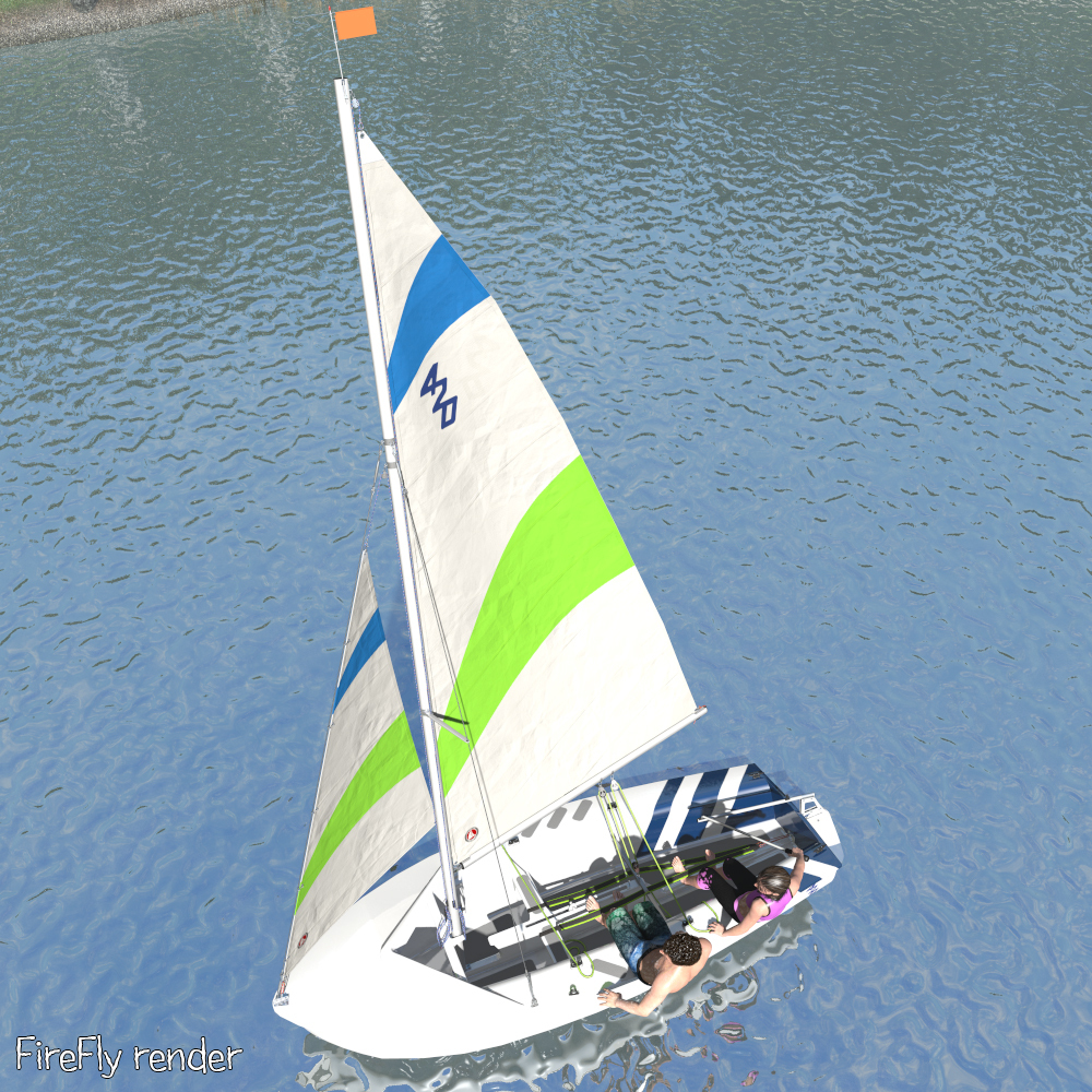 Small open sailboat for Poser by N/A