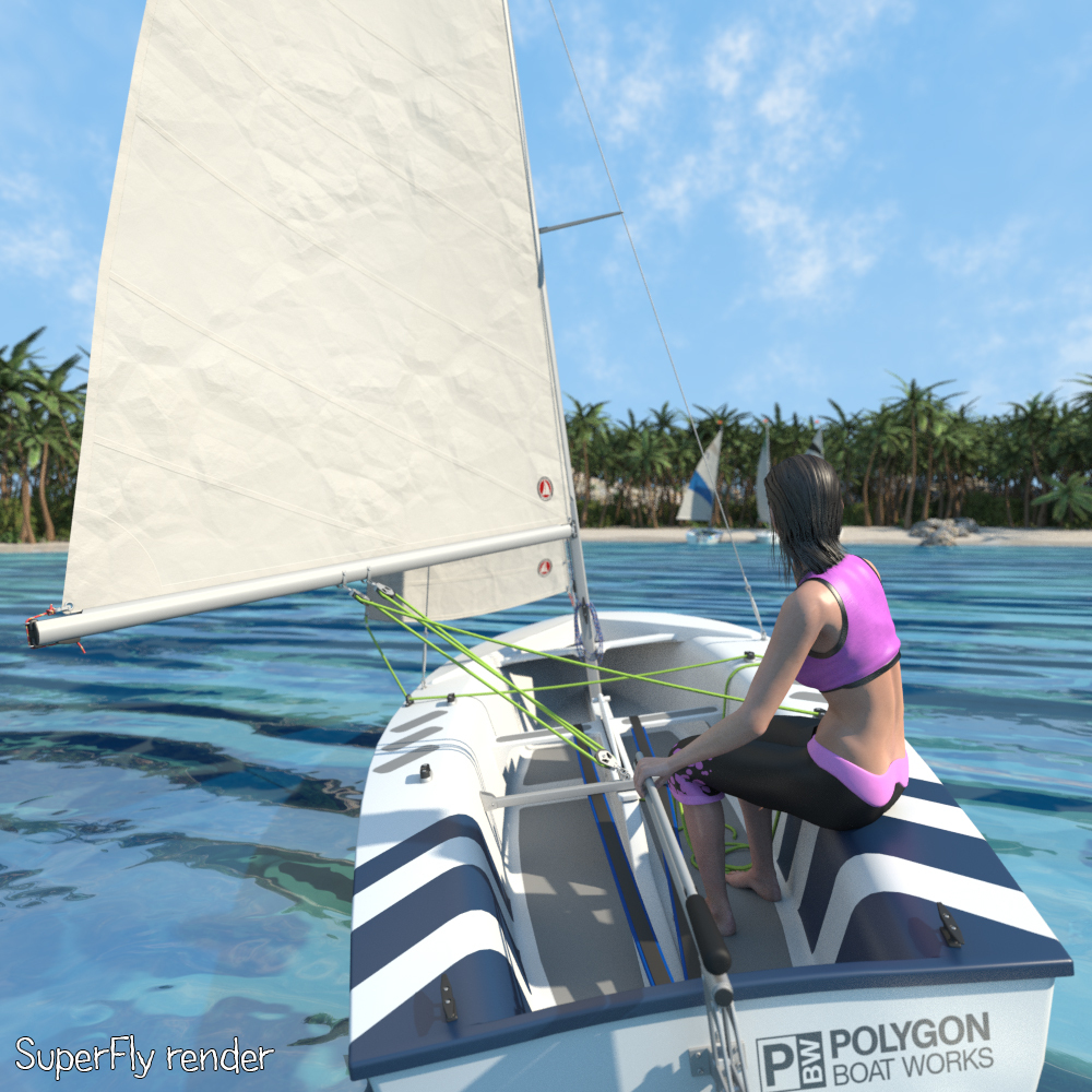 Small open sailboat for Poser by N/A