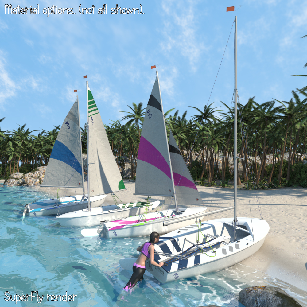 Small open sailboat for Poser by N/A
