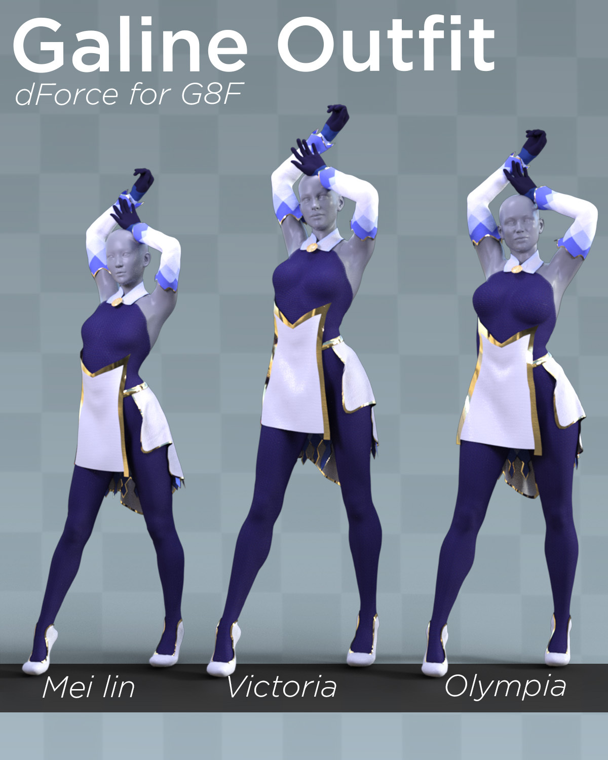 dForce Galine Outfit for G8F by N/A