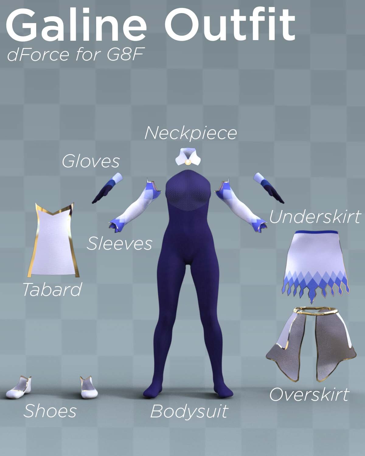 dForce Galine Outfit for G8F by N/A