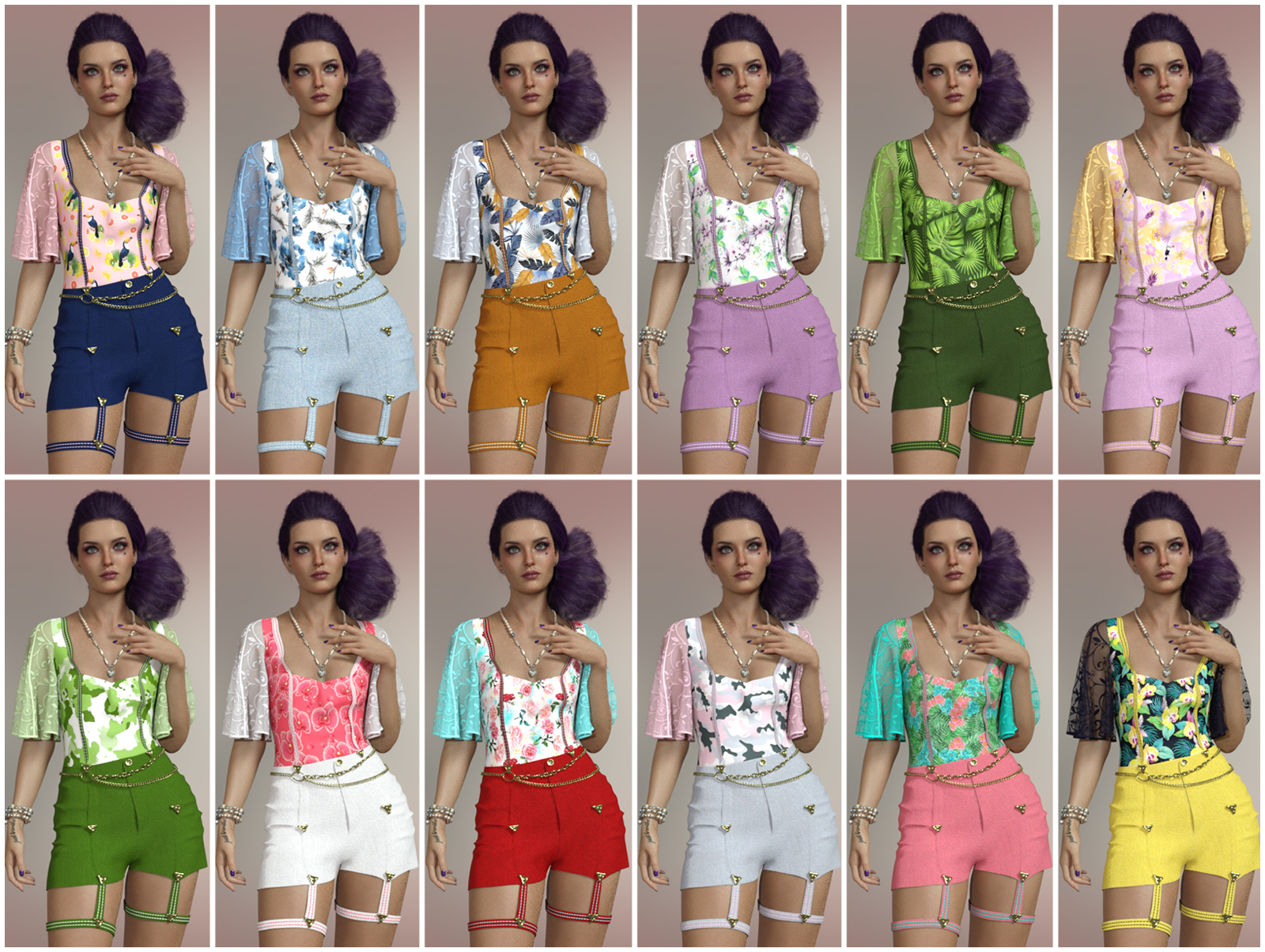 Hawaii Miya Shorts Overalls G8F by N/A