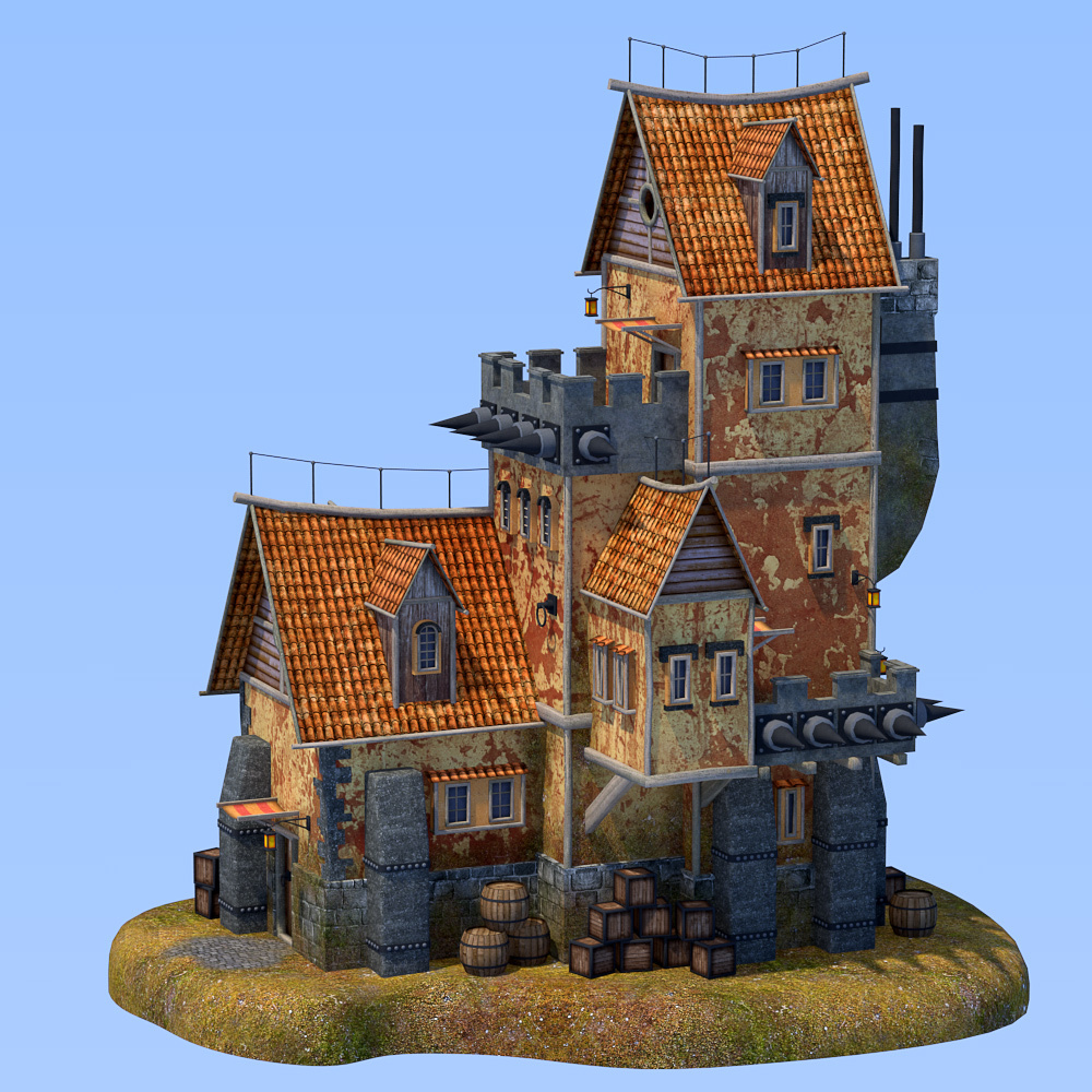 Spiked house for Daz Studio by N/A