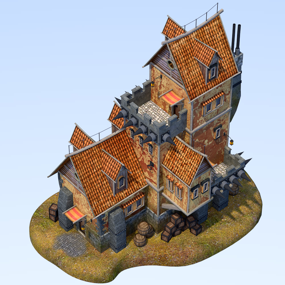 Spiked house for Daz Studio by N/A