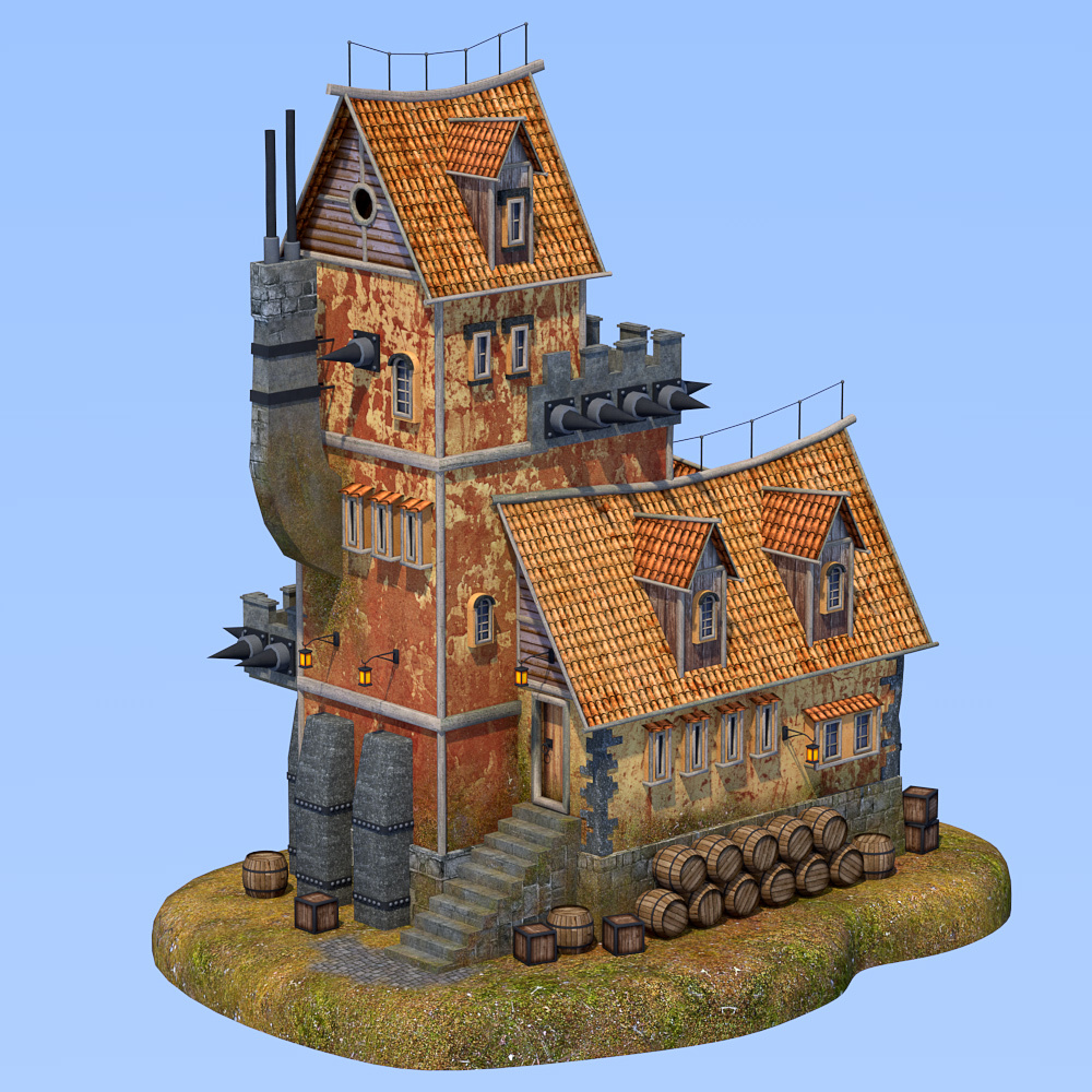 Spiked house for Daz Studio by N/A