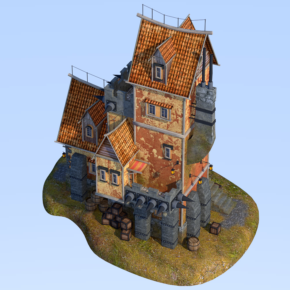 Spiked house for Daz Studio by N/A