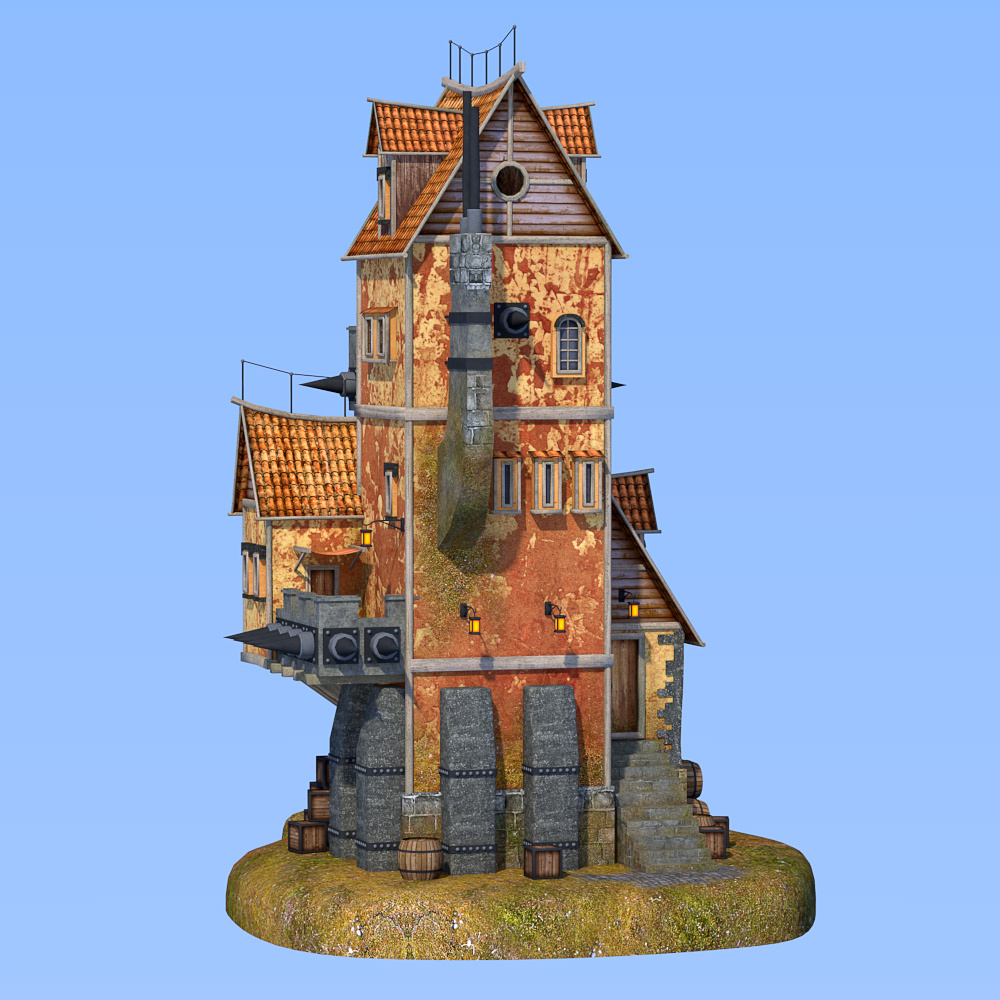 Spiked house for Daz Studio by N/A
