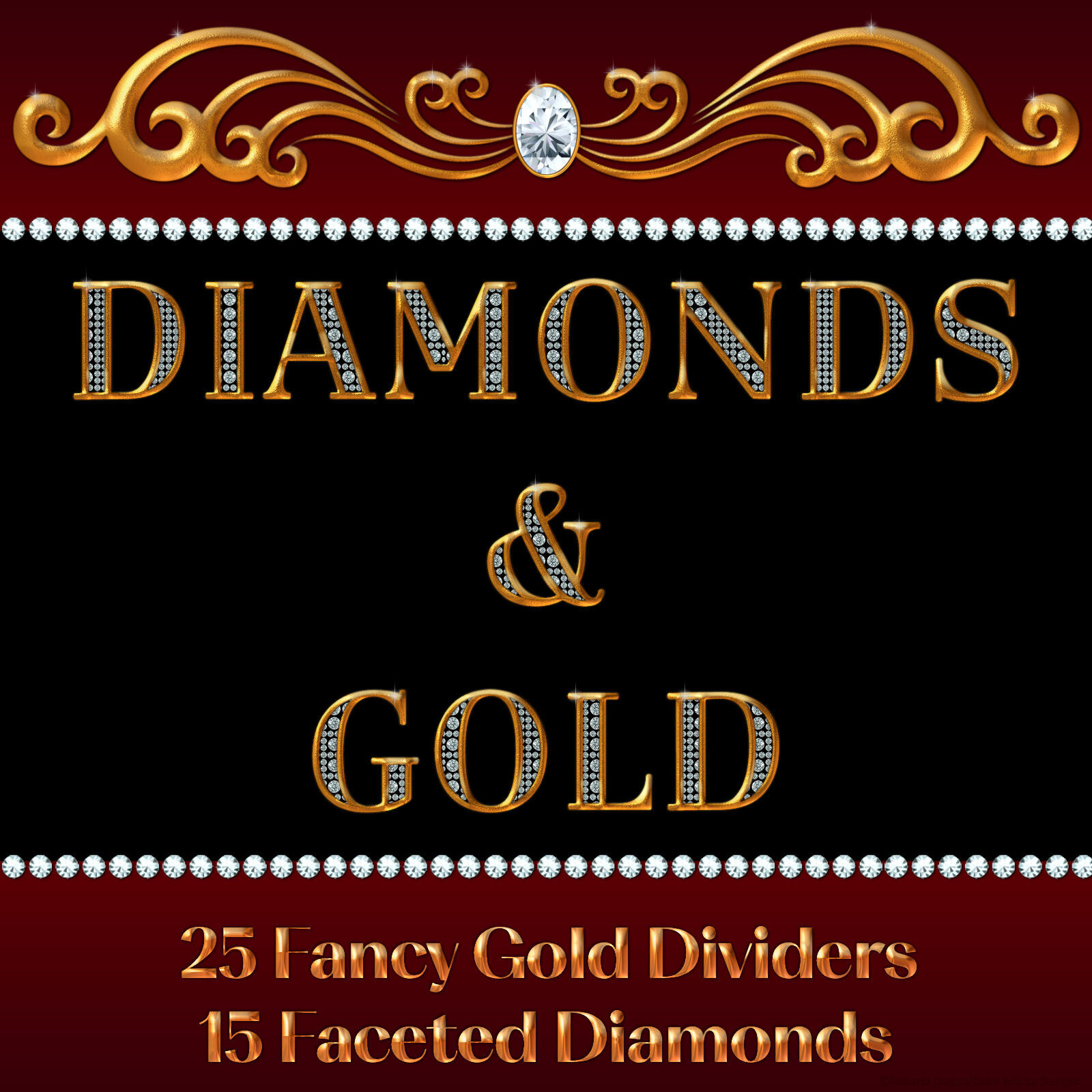 Diamonds and Gold Fancy Divider Bars Pack by N/A