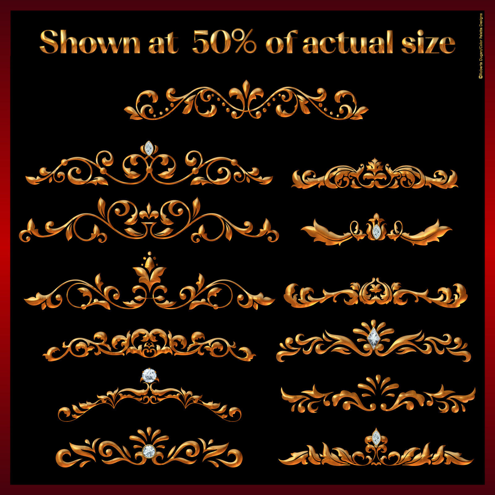 Diamonds and Gold Fancy Divider Bars Pack by N/A