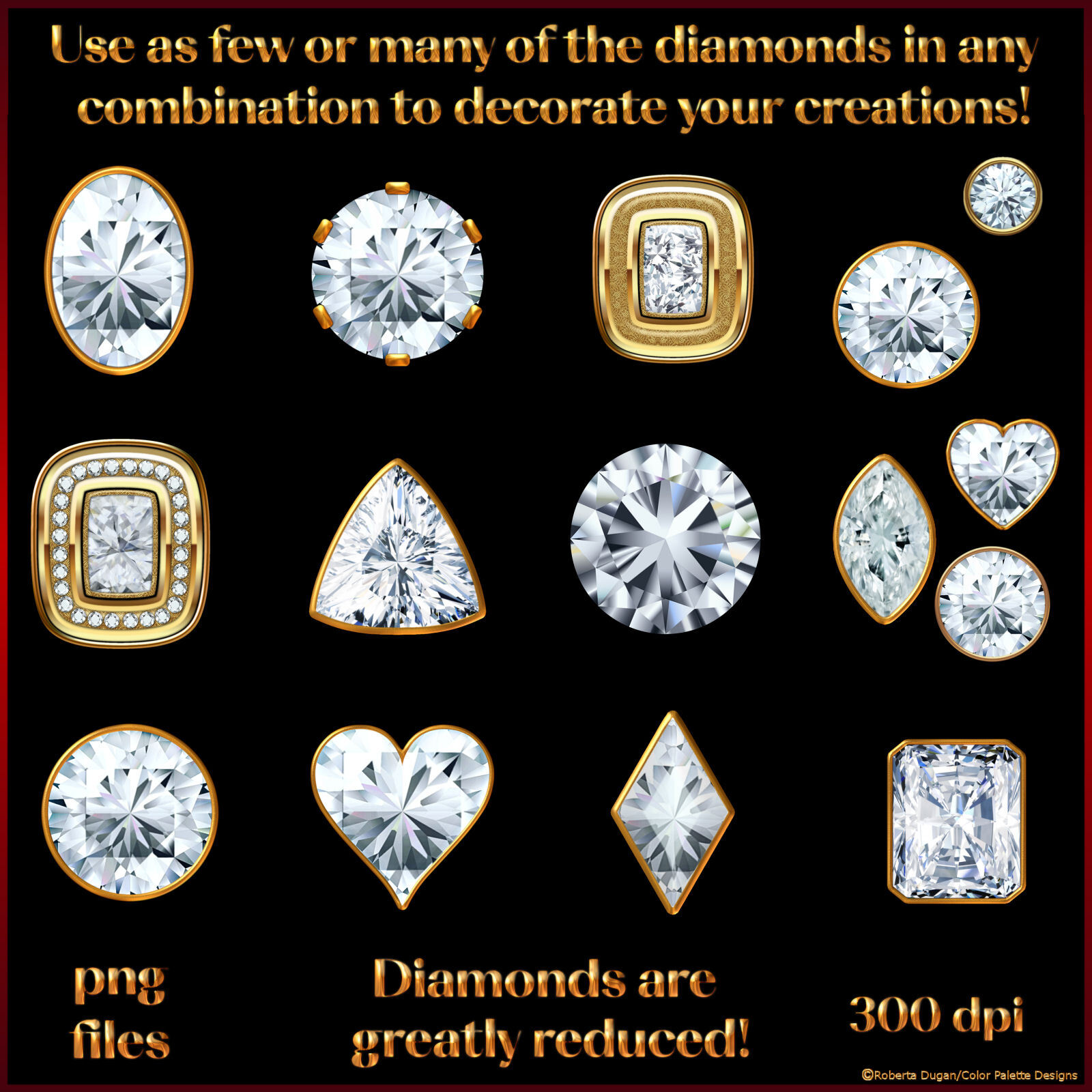 Diamonds and Gold Fancy Divider Bars Pack by N/A