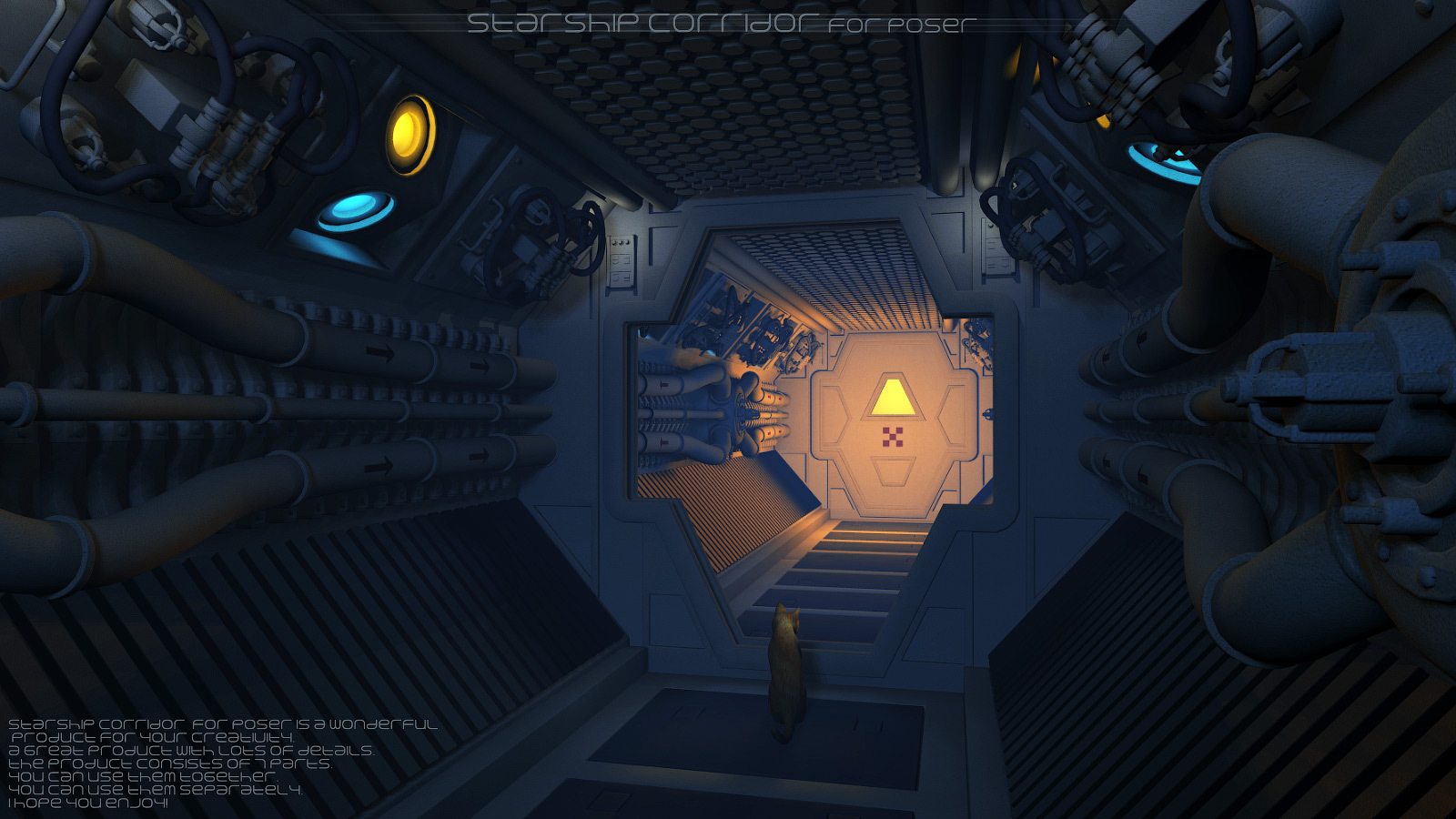 Starship corridor for Poser by N/A