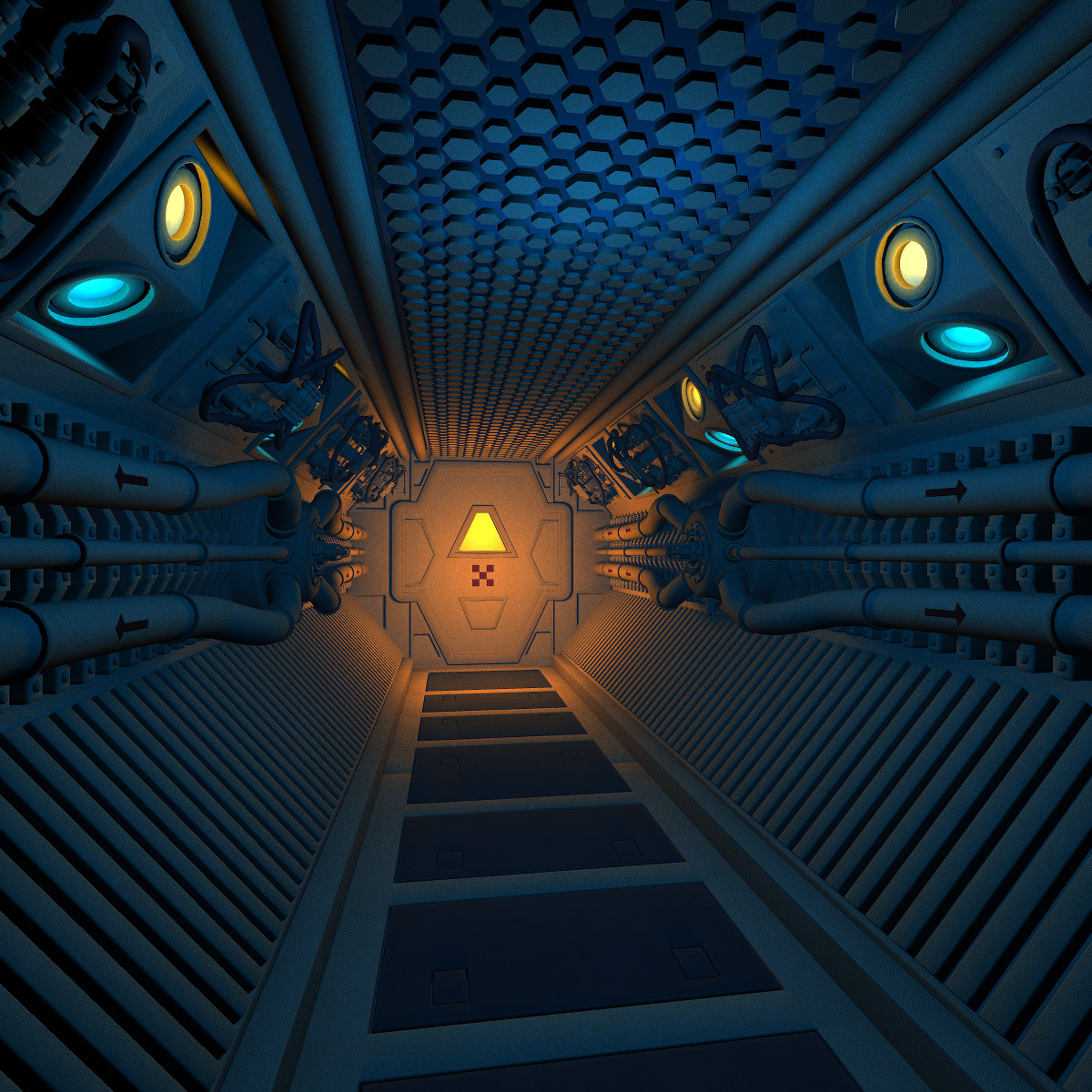 Starship corridor for Poser by N/A