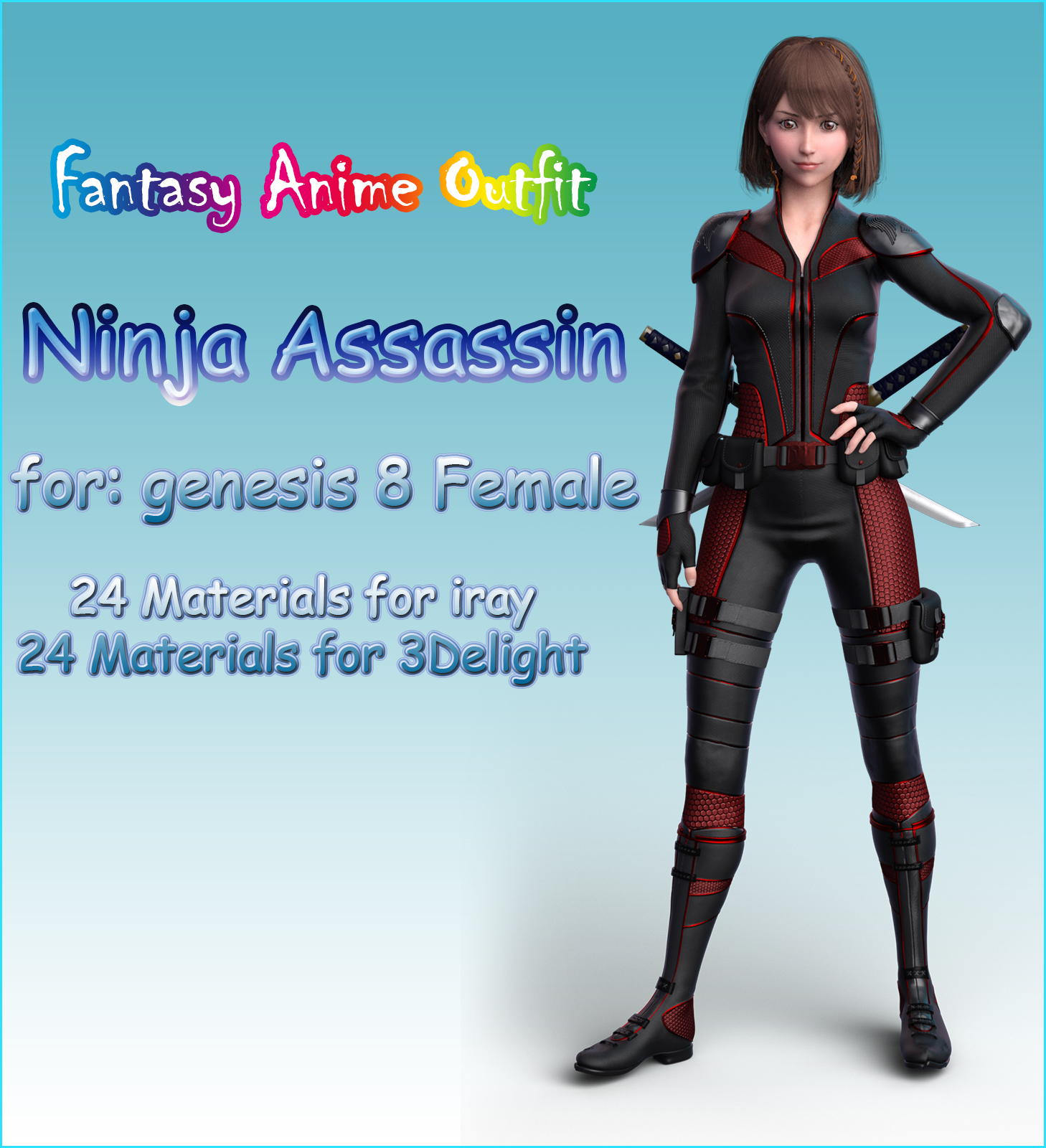 fantasy anime outfit 8 _ Ninja Assassin _ for G8F by N/A