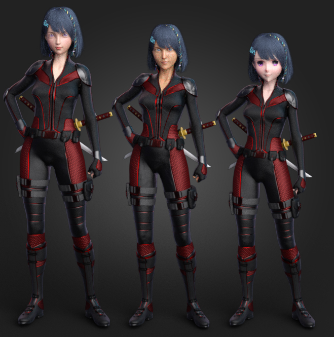 fantasy anime outfit 8 _ Ninja Assassin _ for G8F by N/A