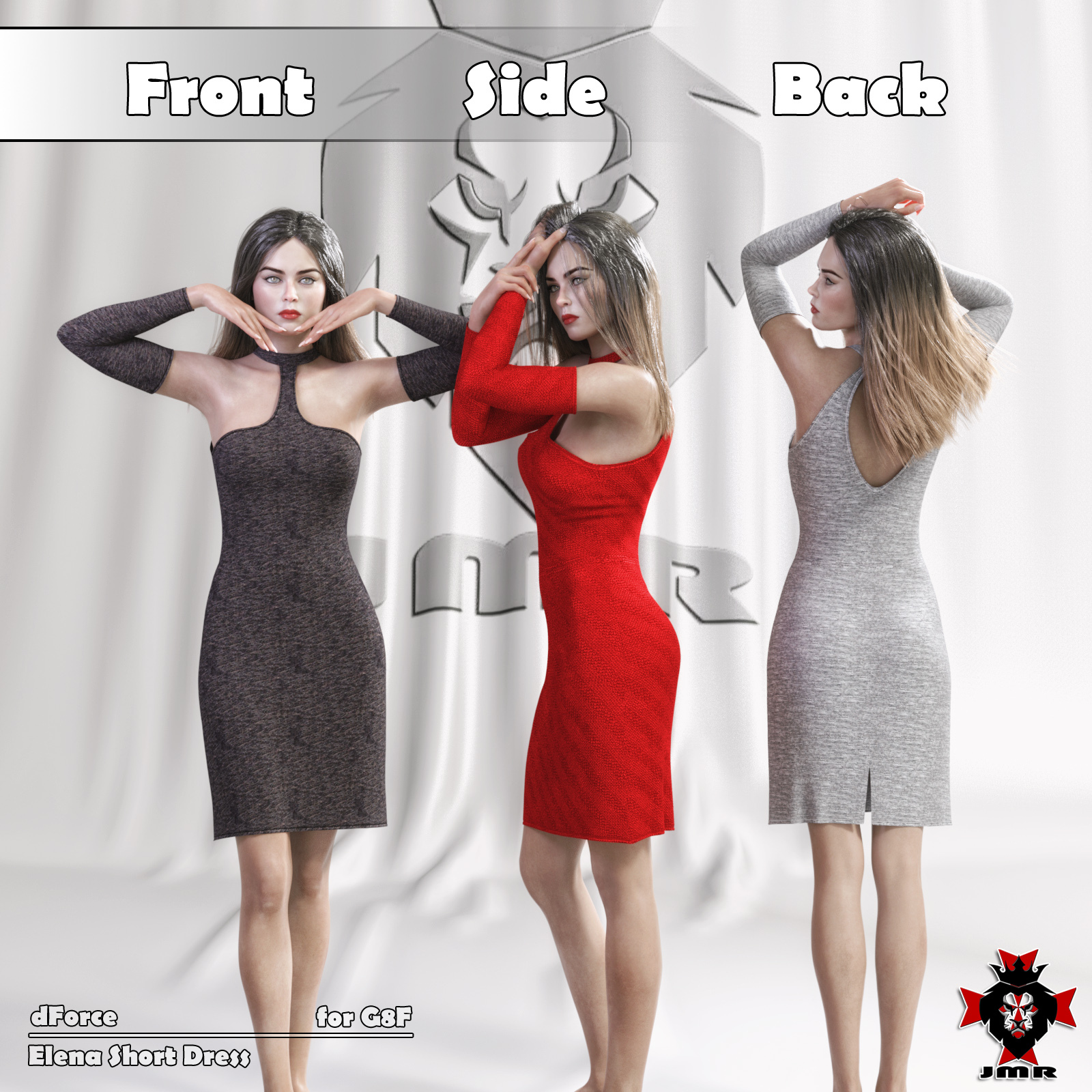 JMR dForce Elena Short Dress for G8F by N/A