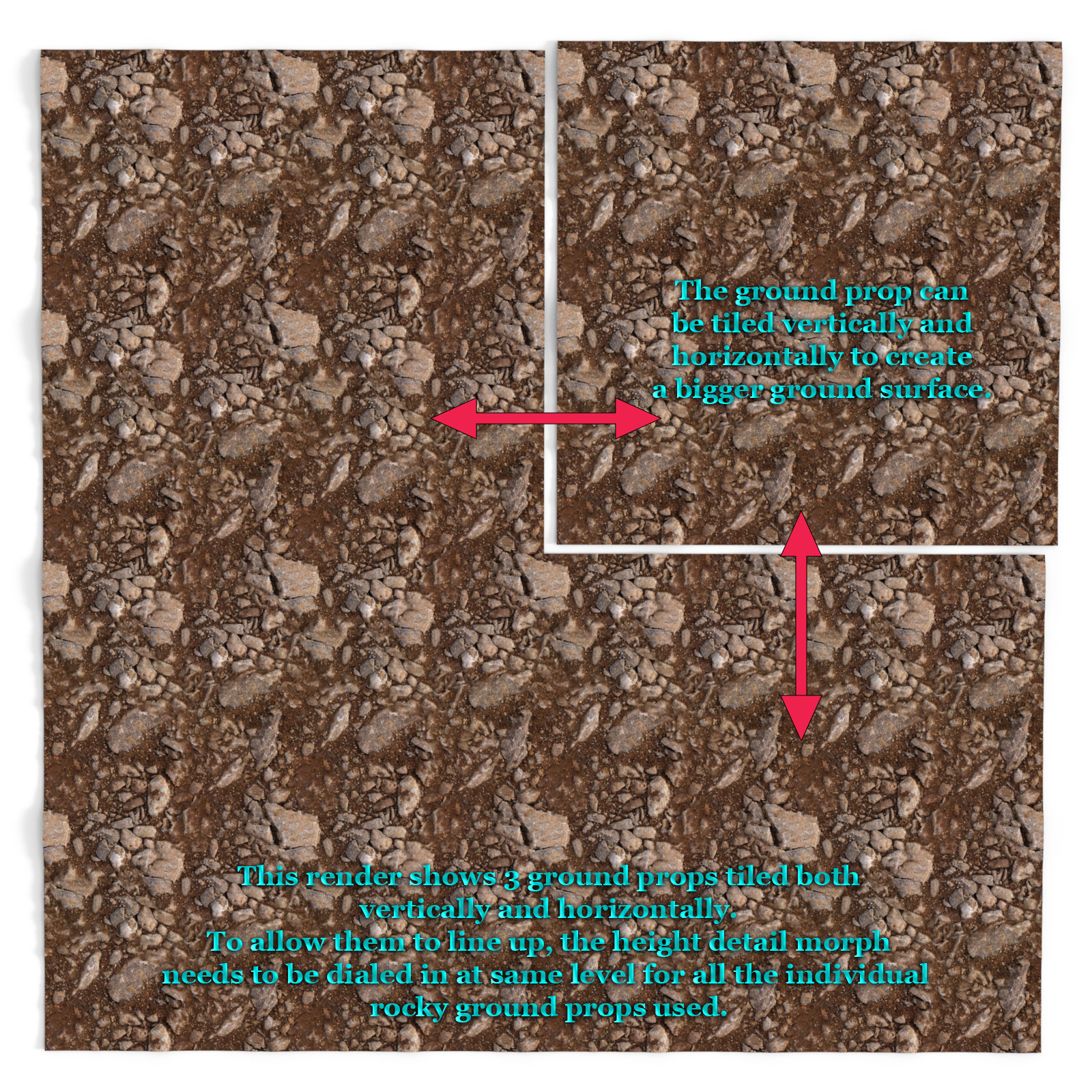 Rocky Ground Tileable Prop For Daz Studio Iray by N/A