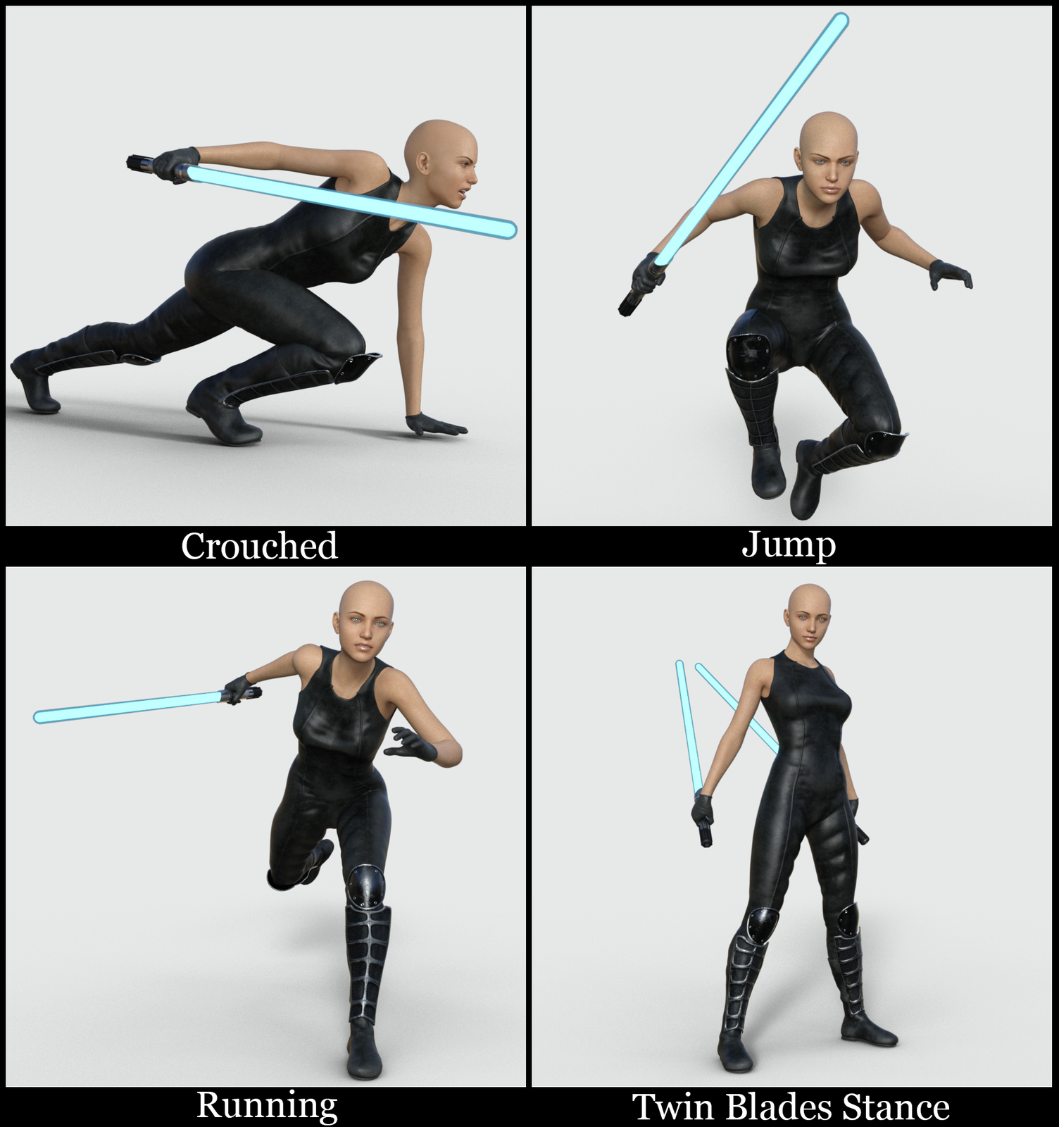 Sci-Fi Lightblade Pose Pack for G8F by N/A