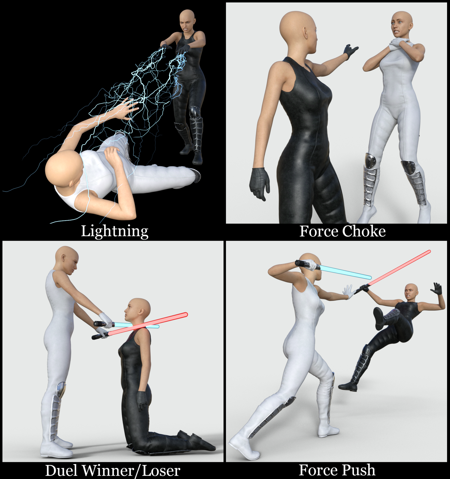Sci-Fi Lightblade Pose Pack for G8F by N/A