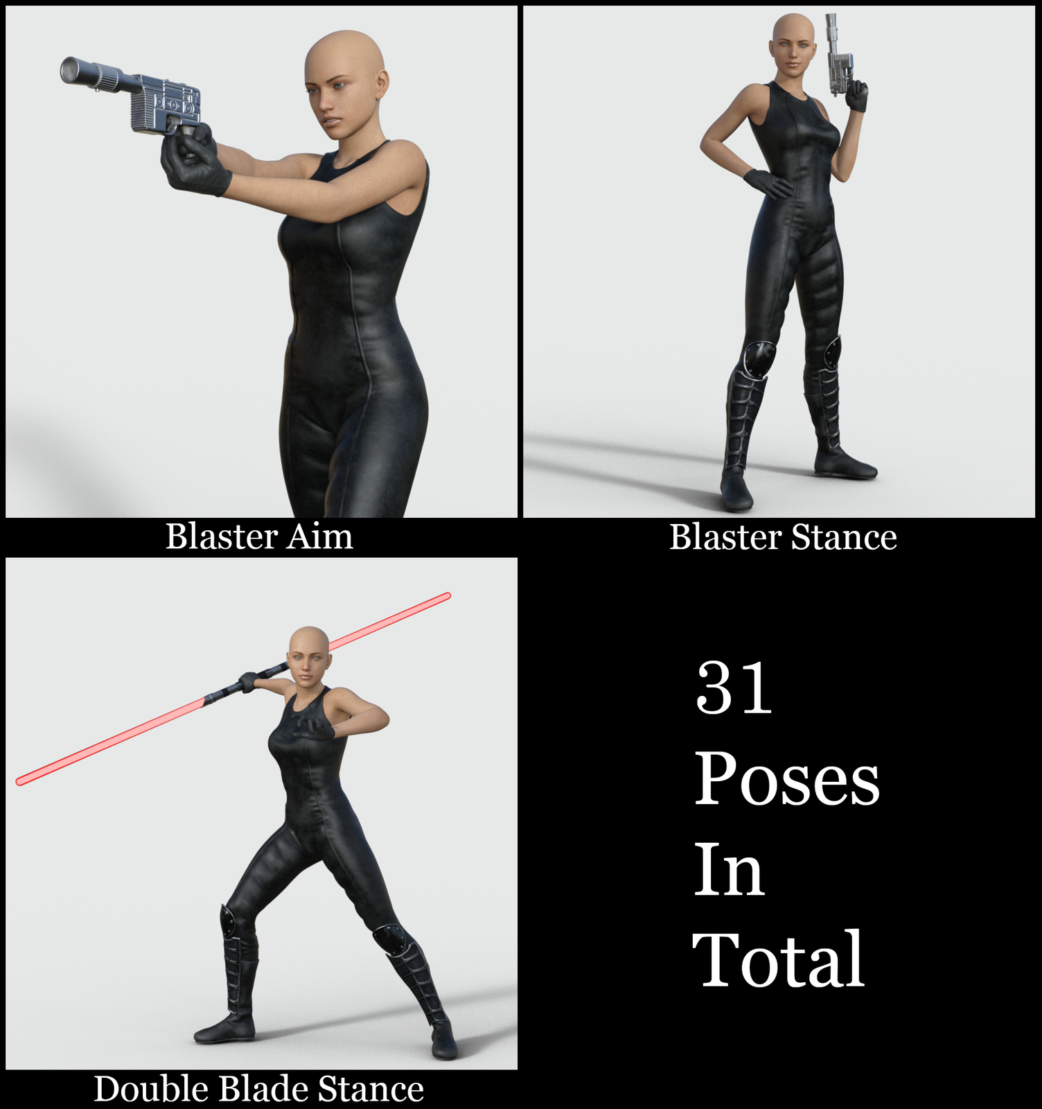 Sci-Fi Lightblade Pose Pack for G8F by N/A