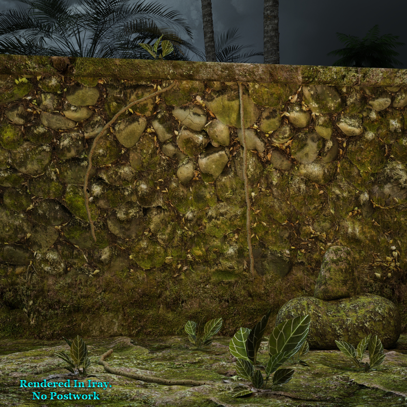 Moss Wall Prop For Daz Studio Iray by N/A