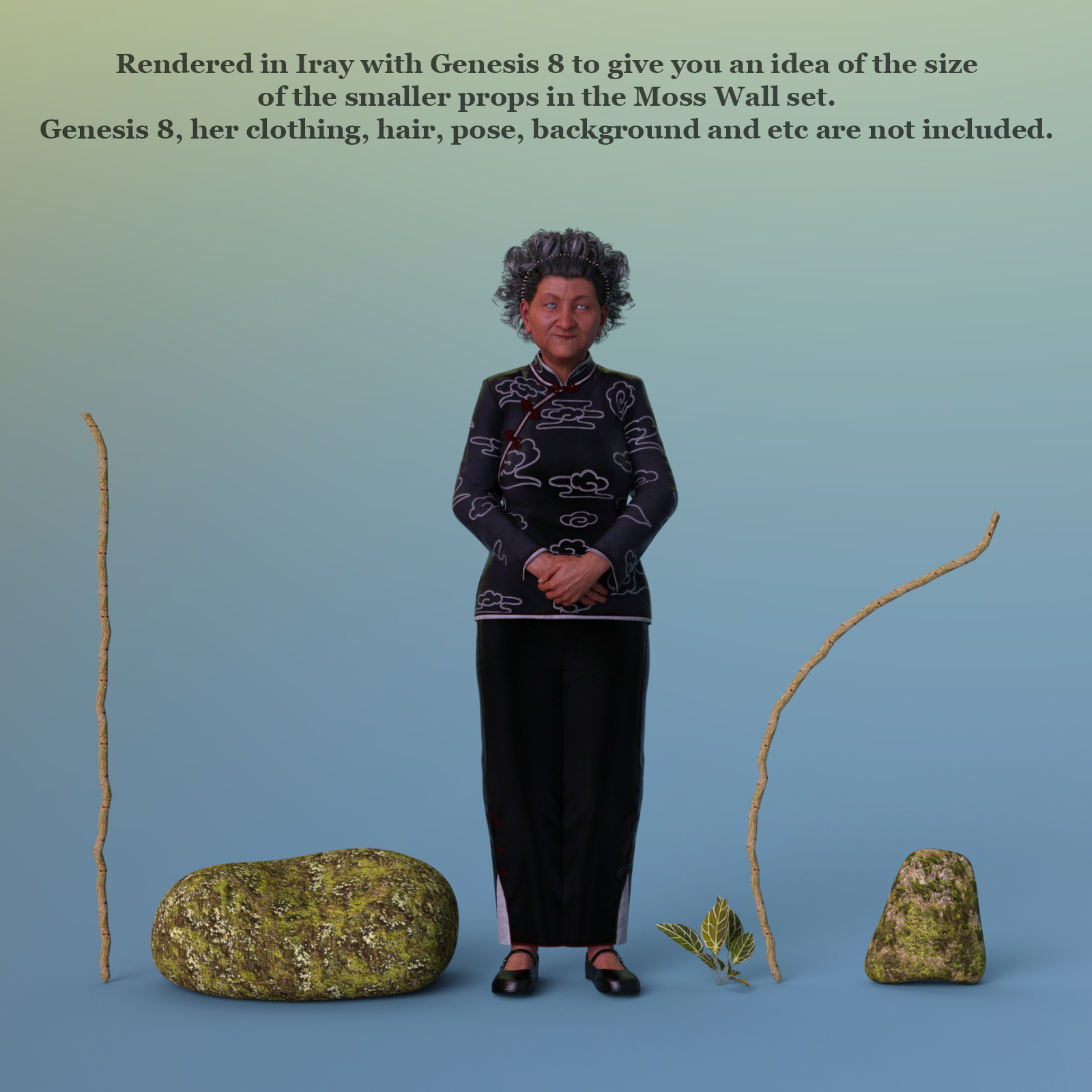Moss Wall Prop For Daz Studio Iray by N/A