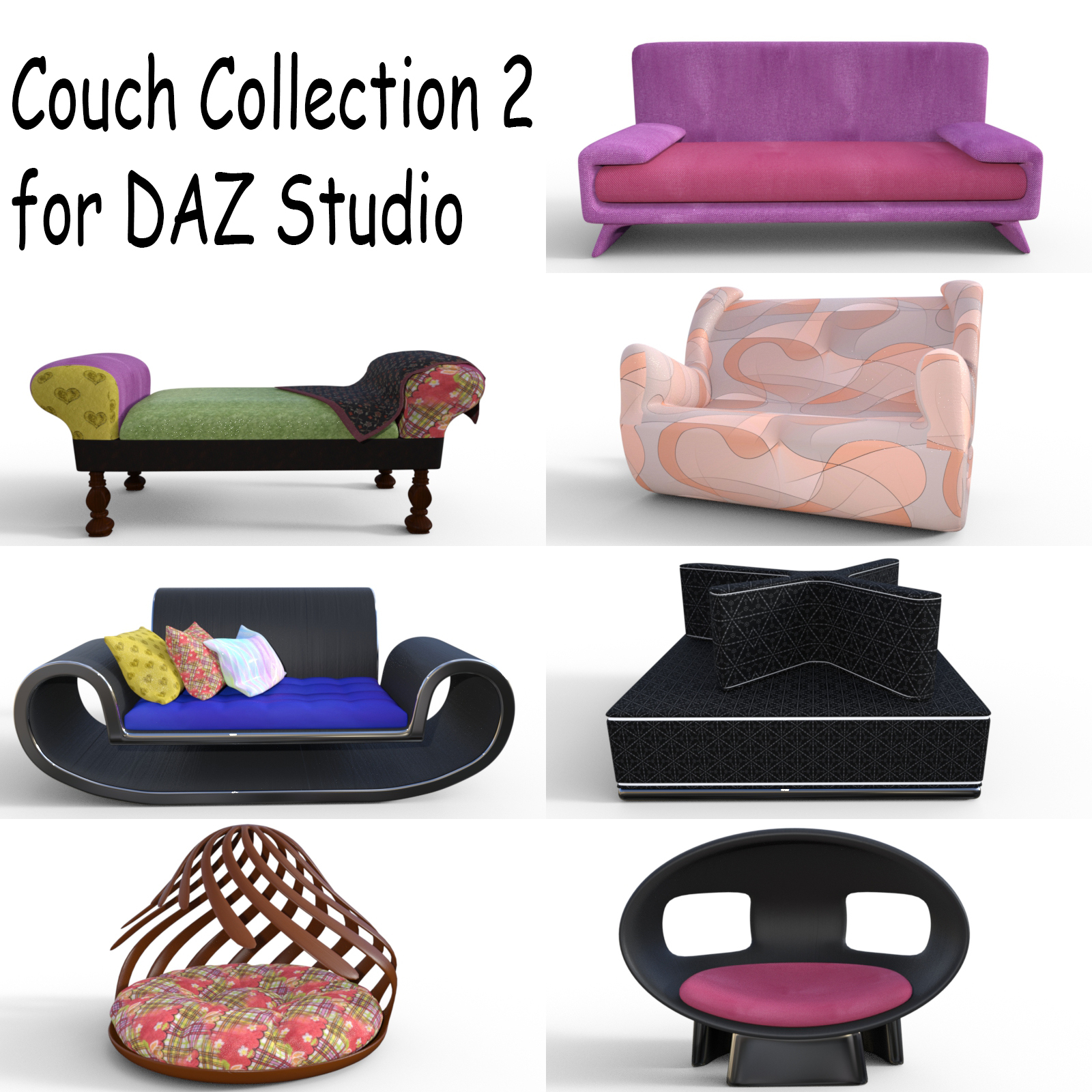 Couch Collection 2 for DAZ Studio by N/A