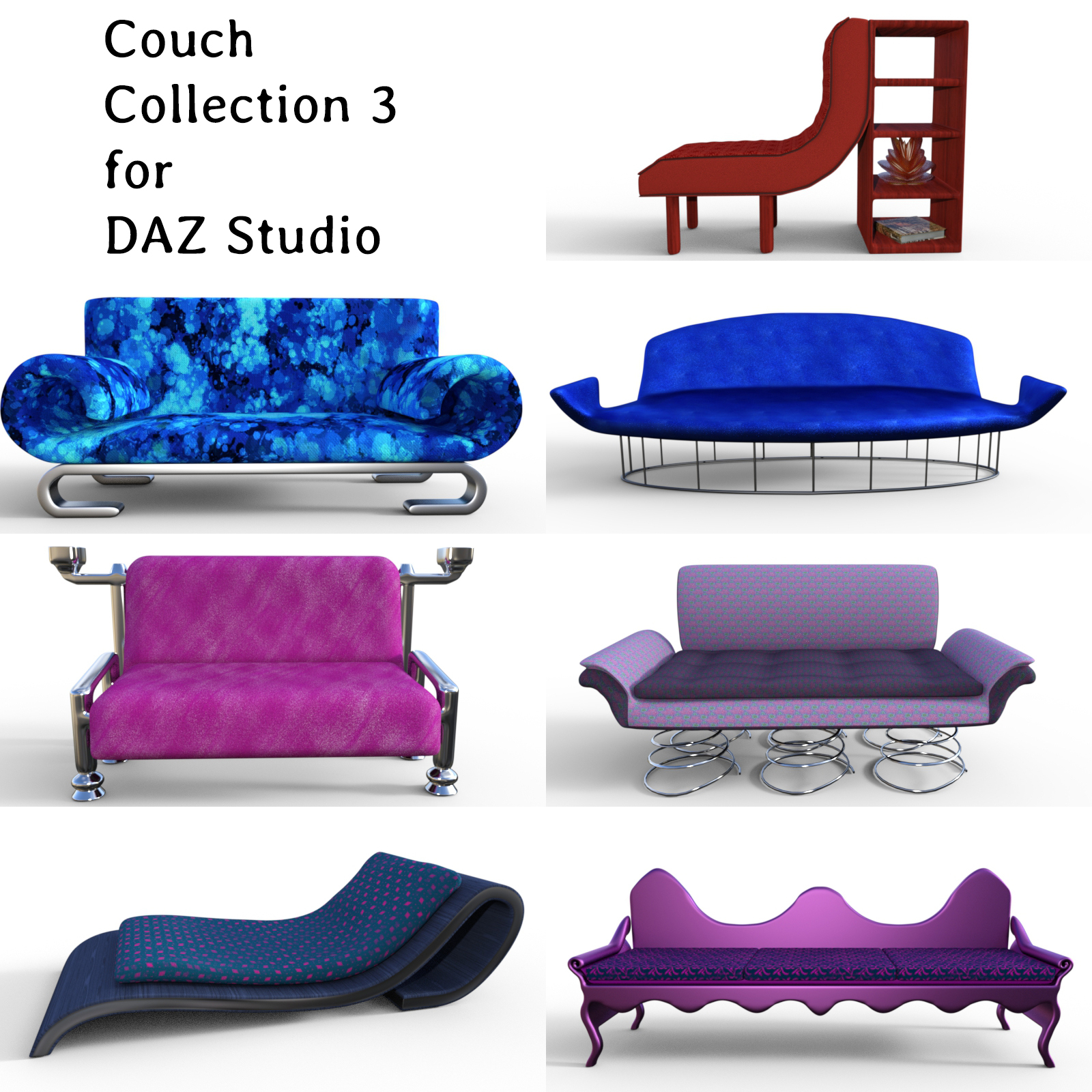 Couch Collection 3 for DAZ Studio by N/A