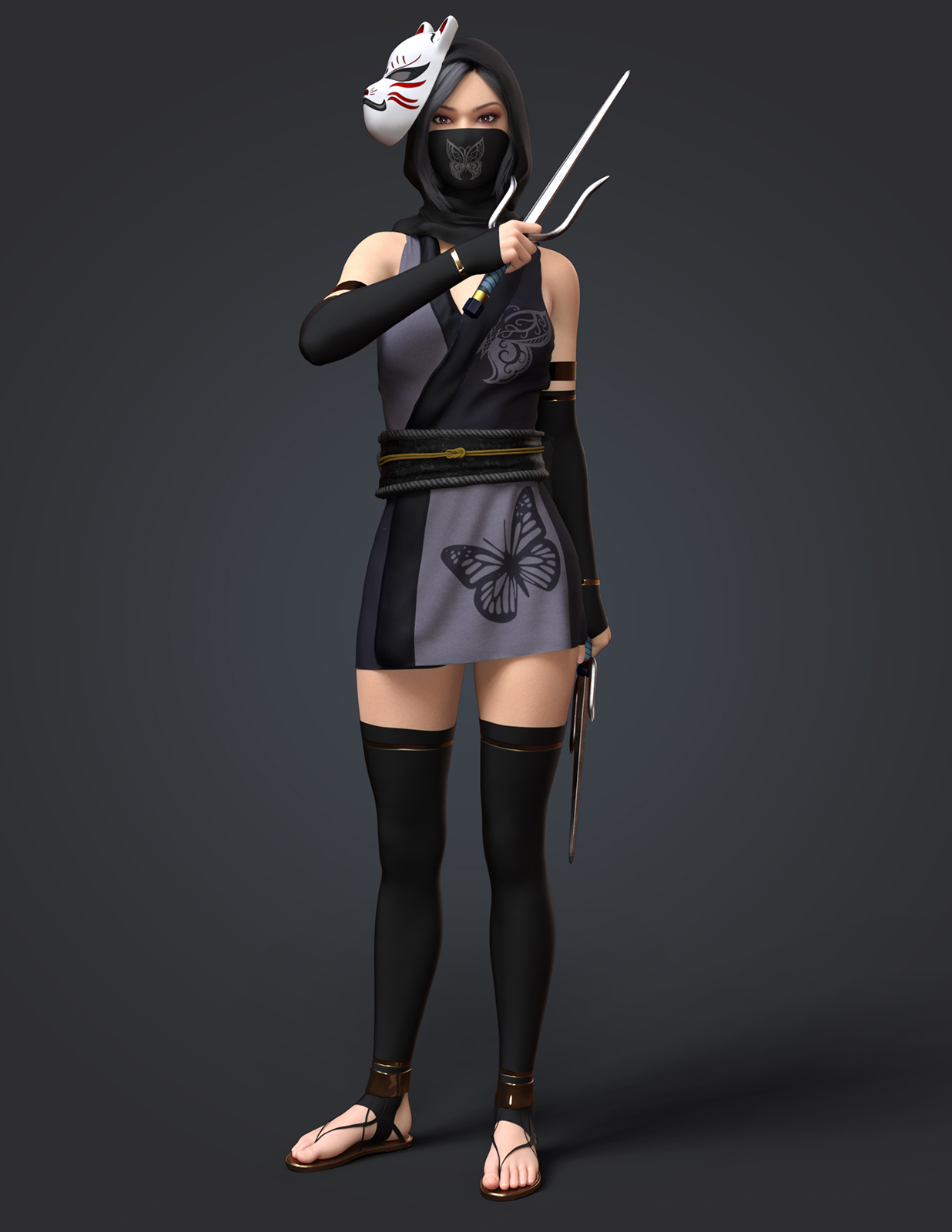 fantasy anime outfit 9 _ classic ninja  for G8F by N/A