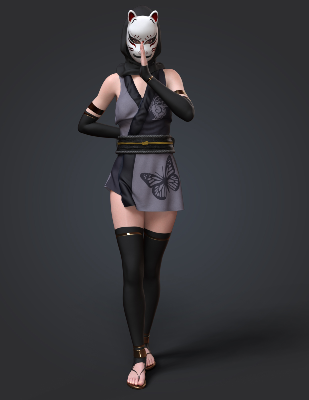 fantasy anime outfit 9 _ classic ninja  for G8F by N/A