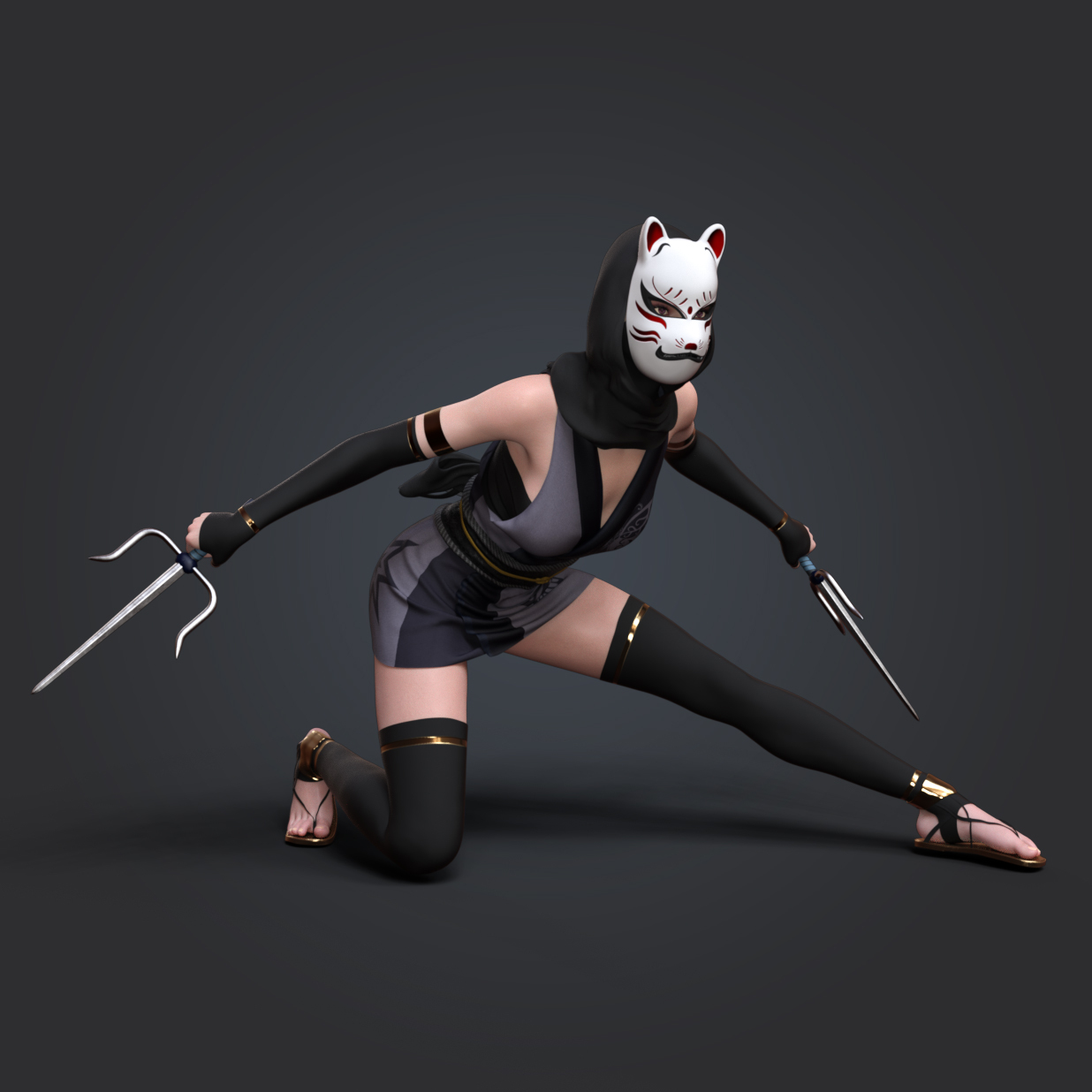 fantasy anime outfit 9 _ classic ninja  for G8F by N/A