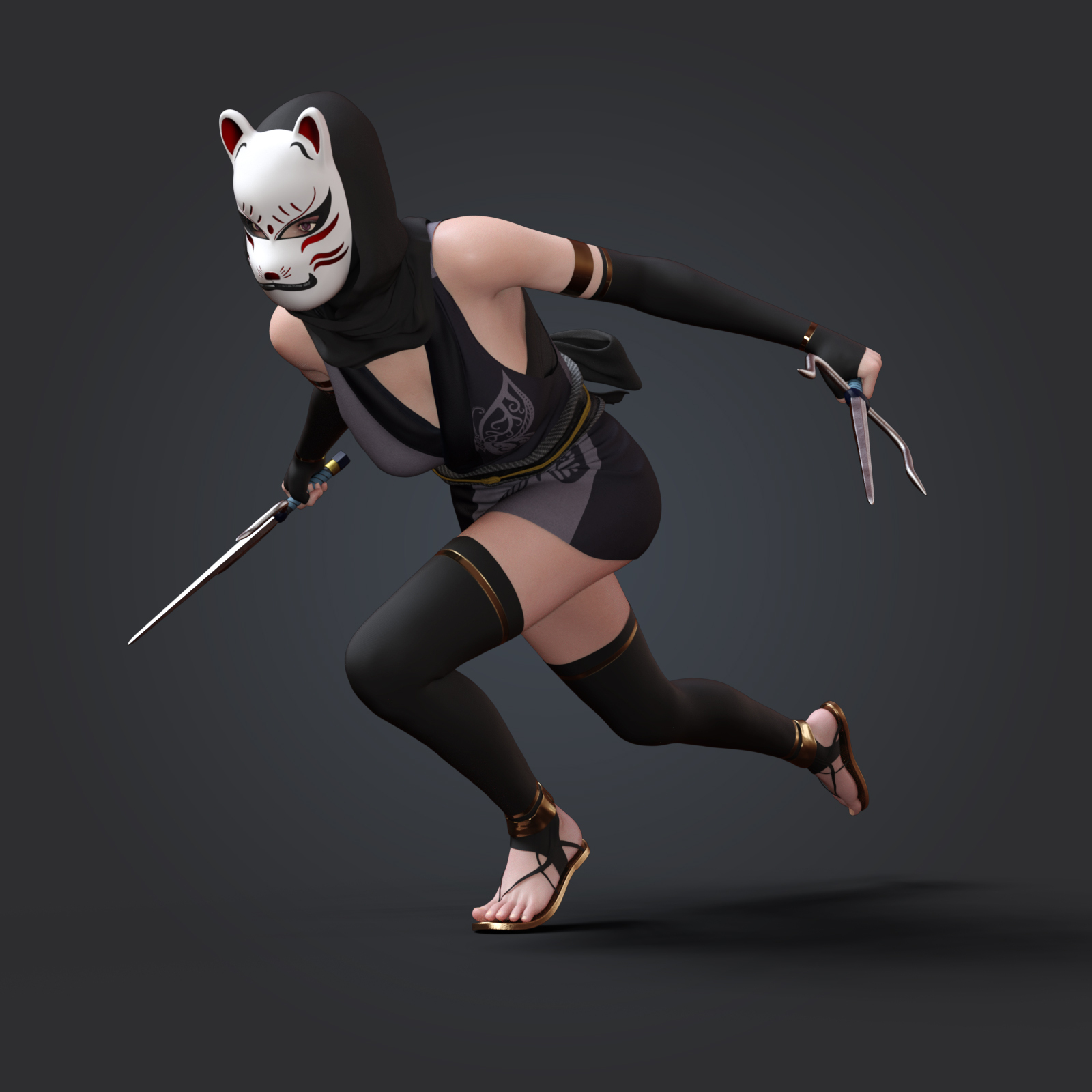 fantasy anime outfit 9 _ classic ninja  for G8F by N/A