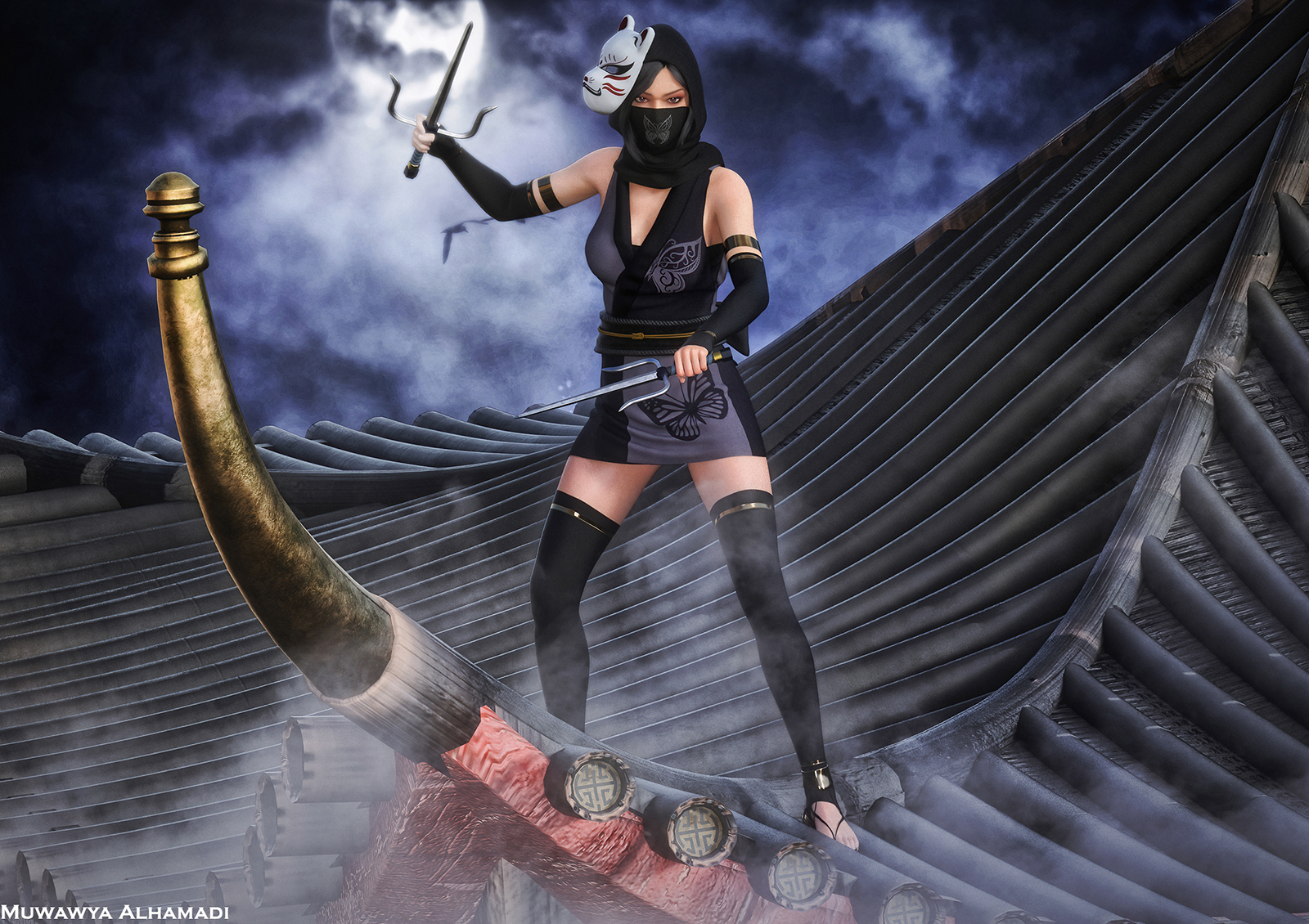 fantasy anime outfit 9 _ classic ninja  for G8F by N/A