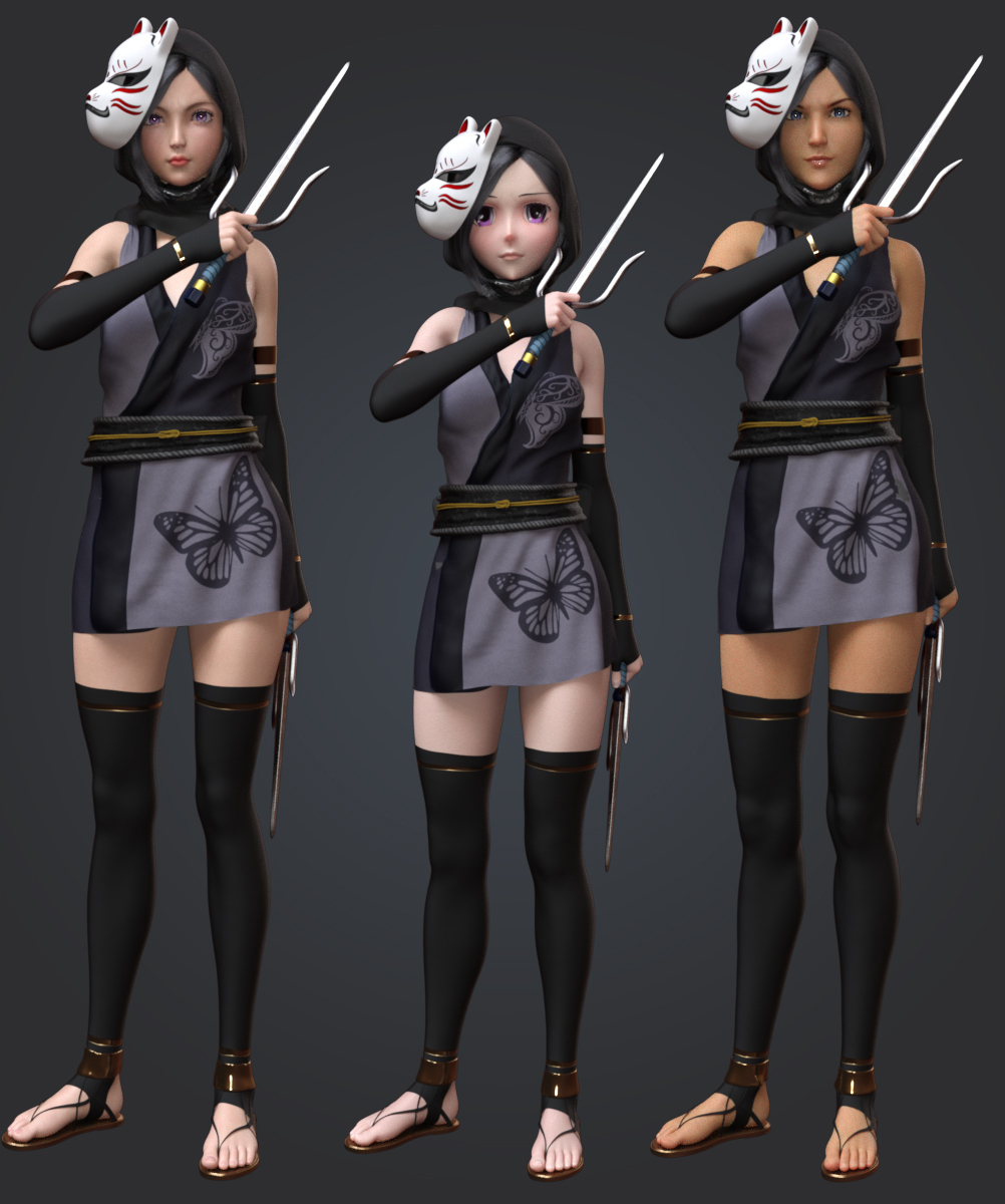 fantasy anime outfit 9 _ classic ninja  for G8F by N/A