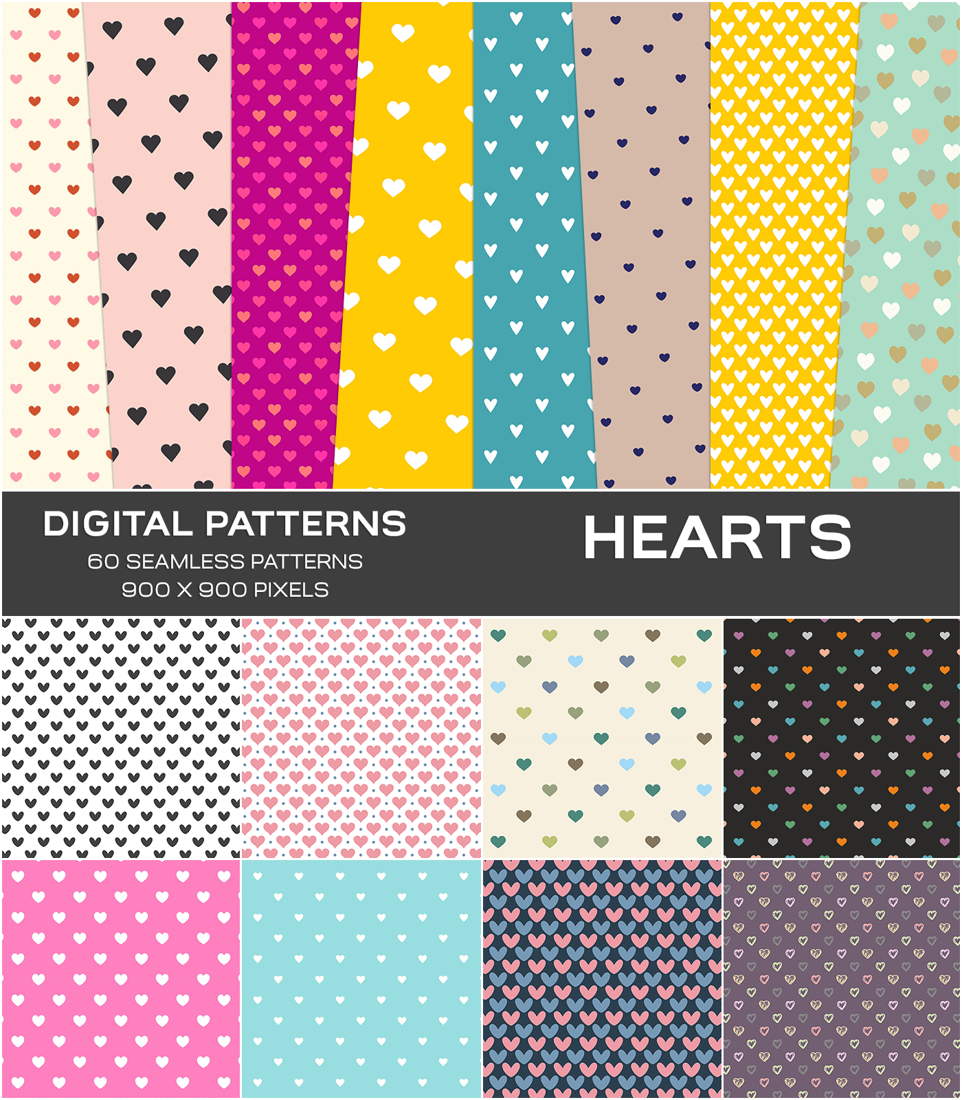 Digital Patterns - Hearts by N/A