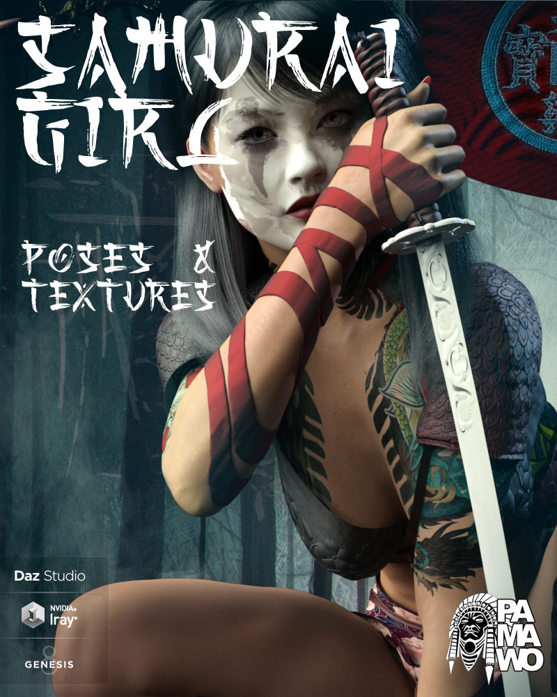 Samurai Girl Poses & Textures for GF8 by N/A