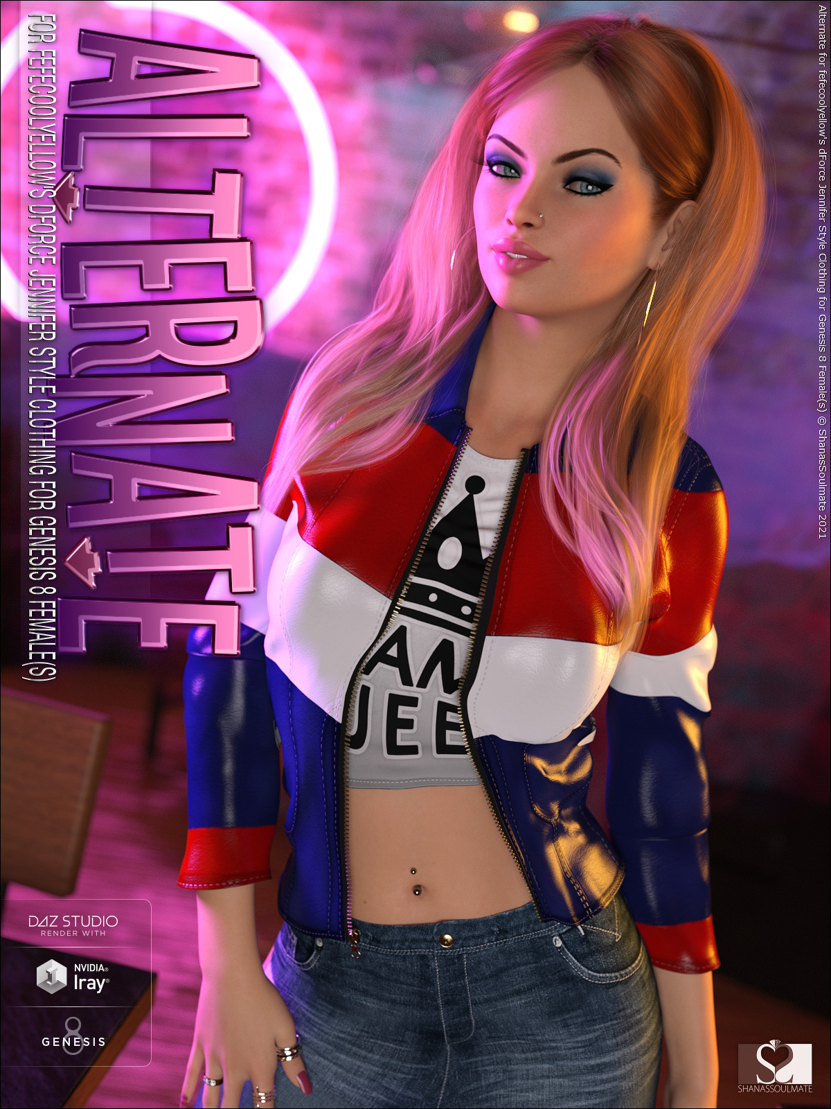 Alternate dForce Jennifer Style Clothing for Genesis 8 Females by N/A