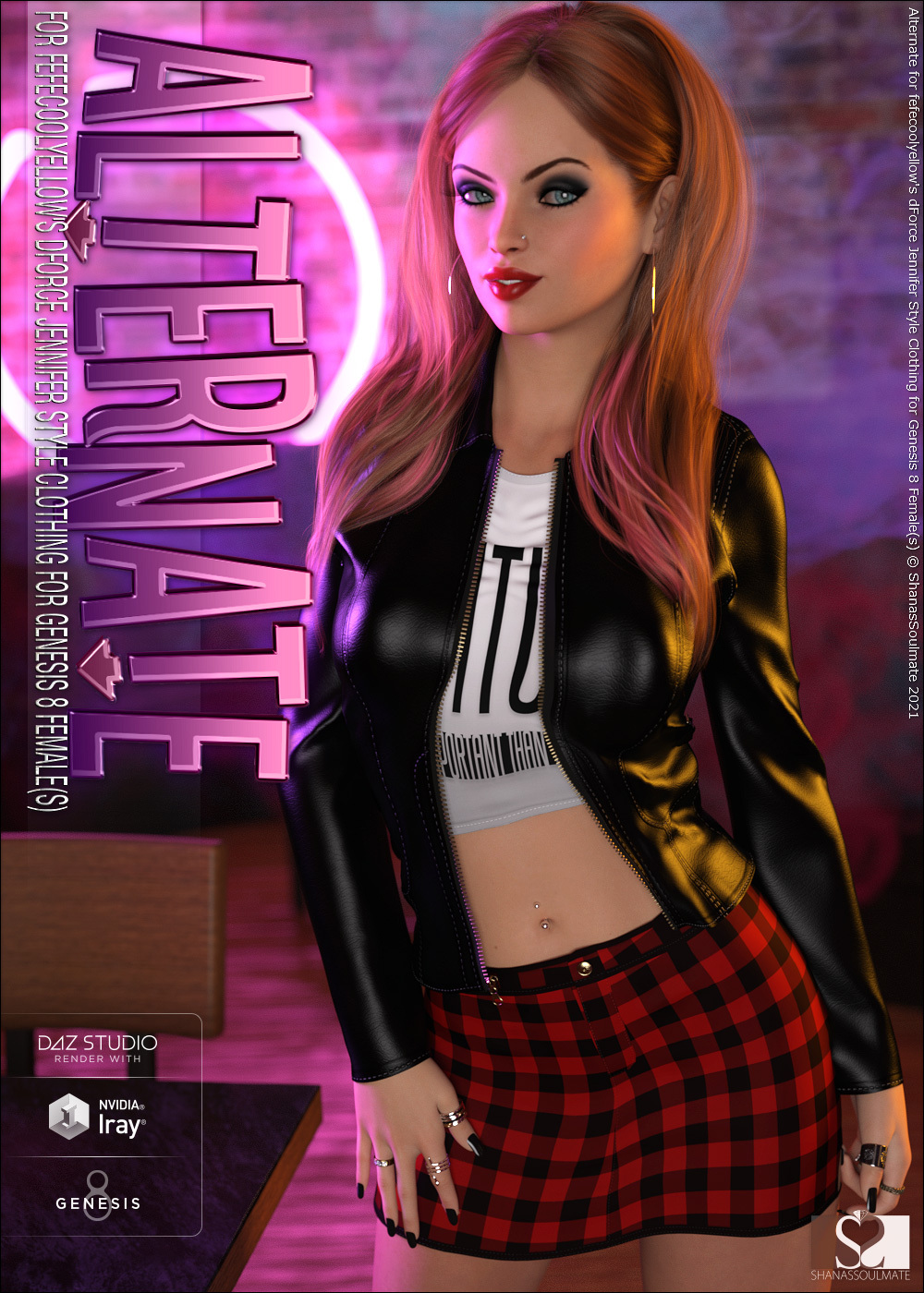 Alternate dForce Jennifer Style Clothing for Genesis 8 Females by N/A