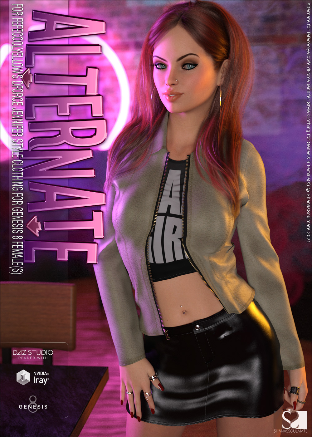 Alternate dForce Jennifer Style Clothing for Genesis 8 Females by N/A